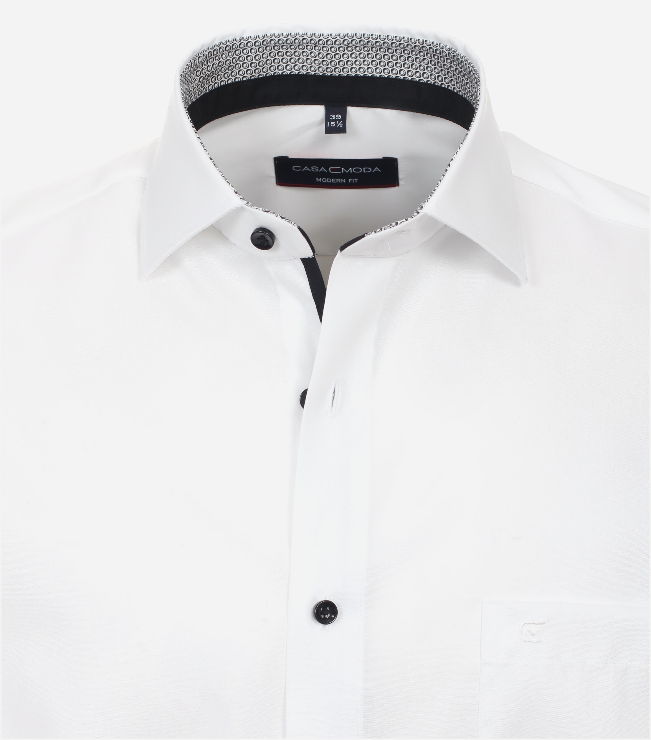 CASA MODA modern fit overhemd, popeline, wit