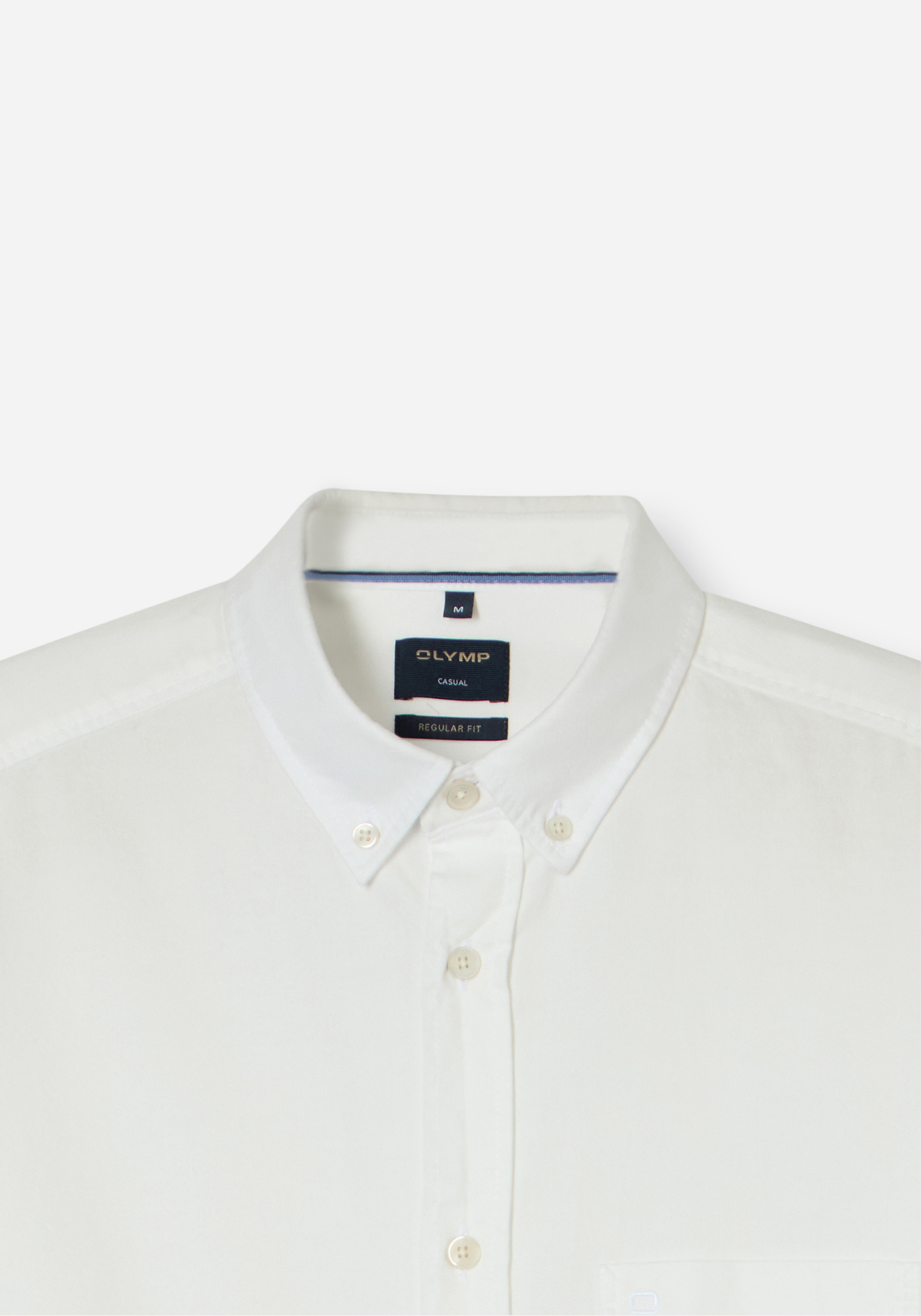 OLYMP Casual regular fit overhemd, Oxford, wit