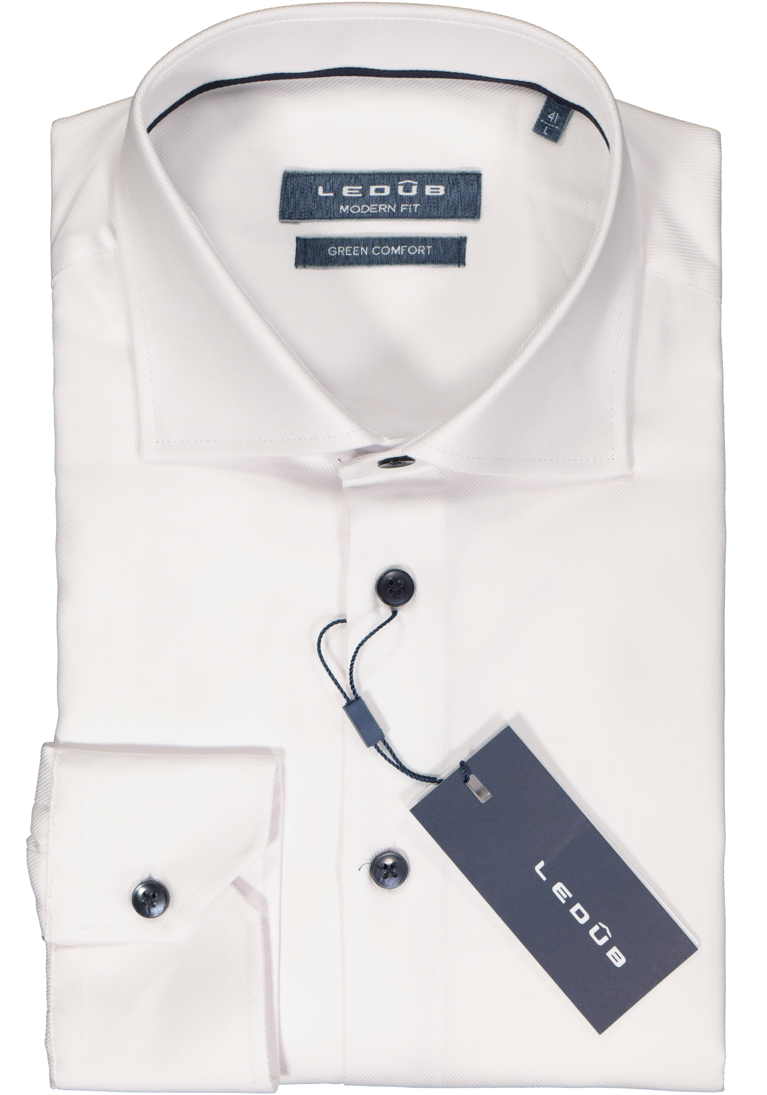 Ledub modern fit overhemd, wit