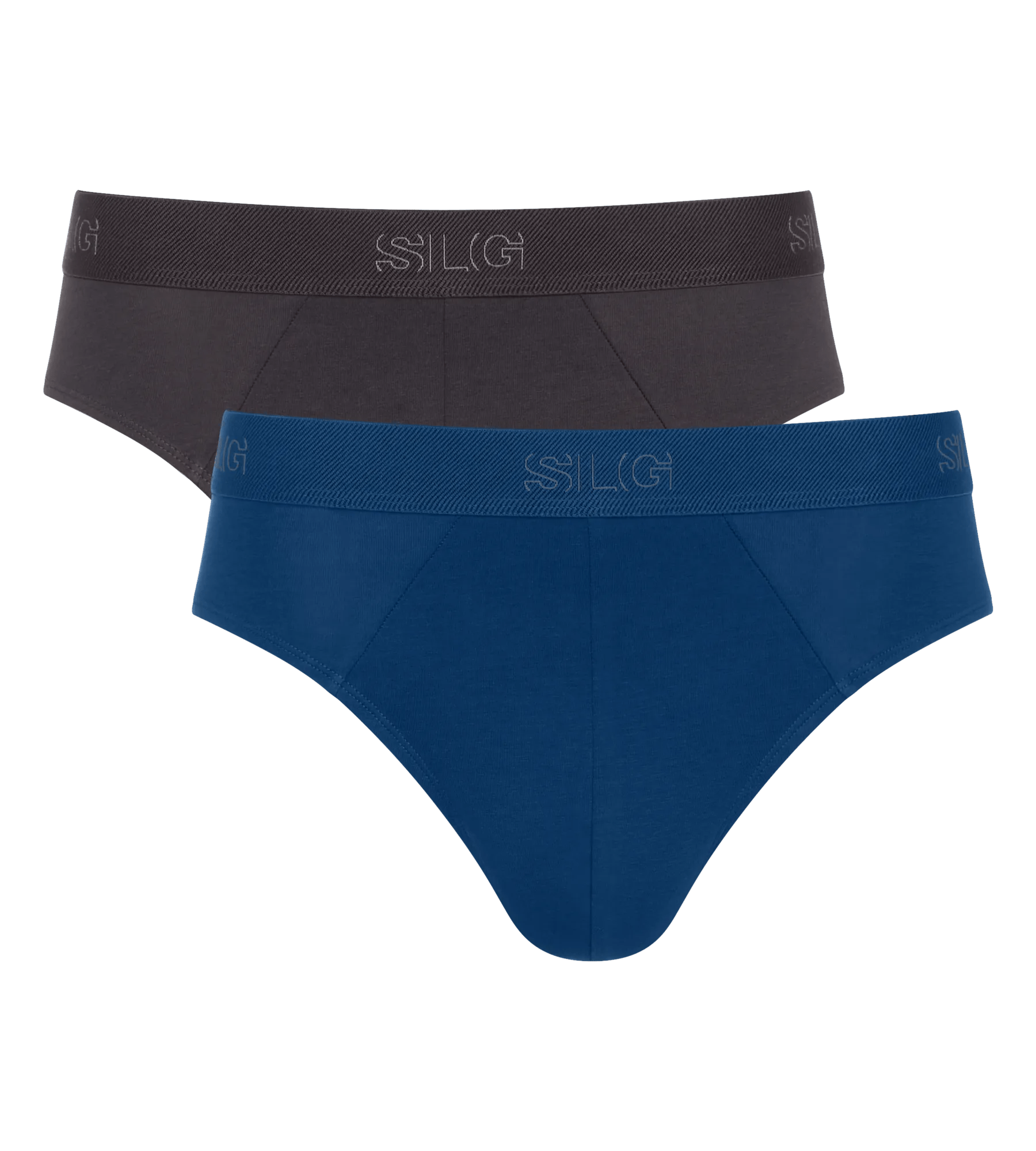 Sloggi Men SLG Base Brief, heren slip (2-pack), donkergrijs en kobaltblauw