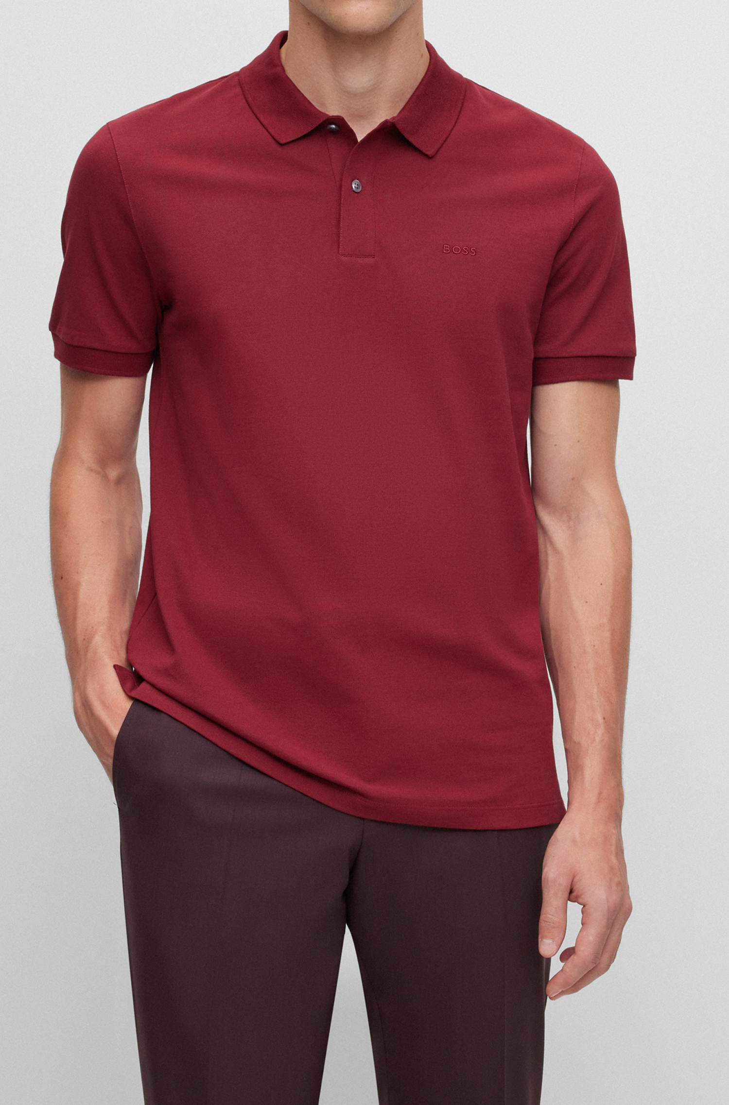 BOSS Pallas regular fit polo, pique, rood