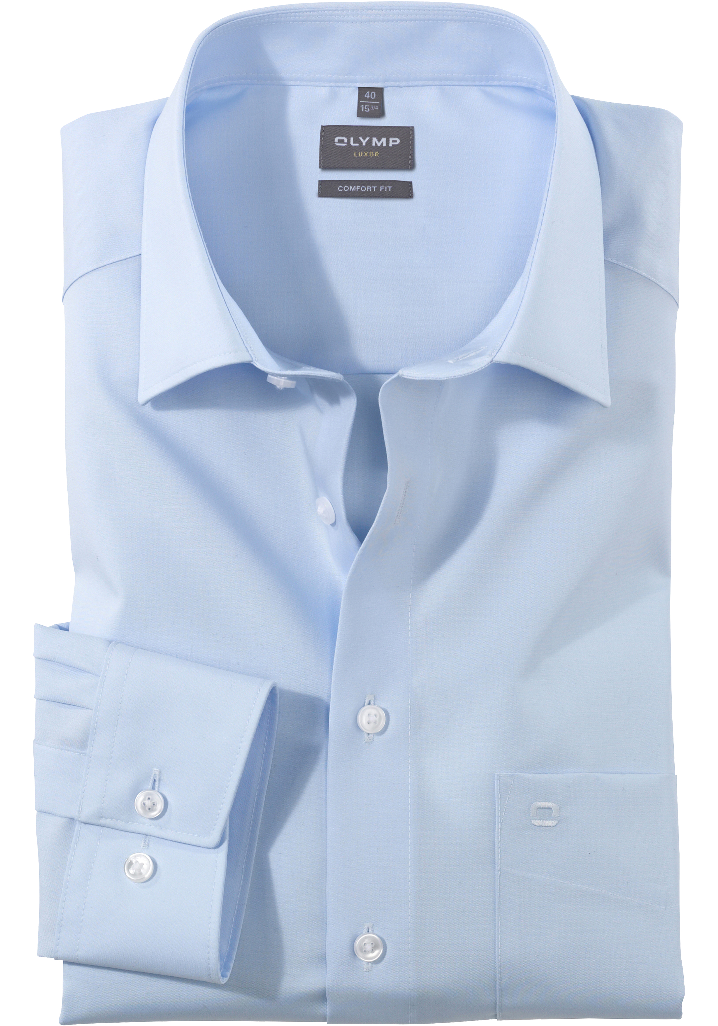 OLYMP Luxor comfort fit overhemd, popeline, blauw
