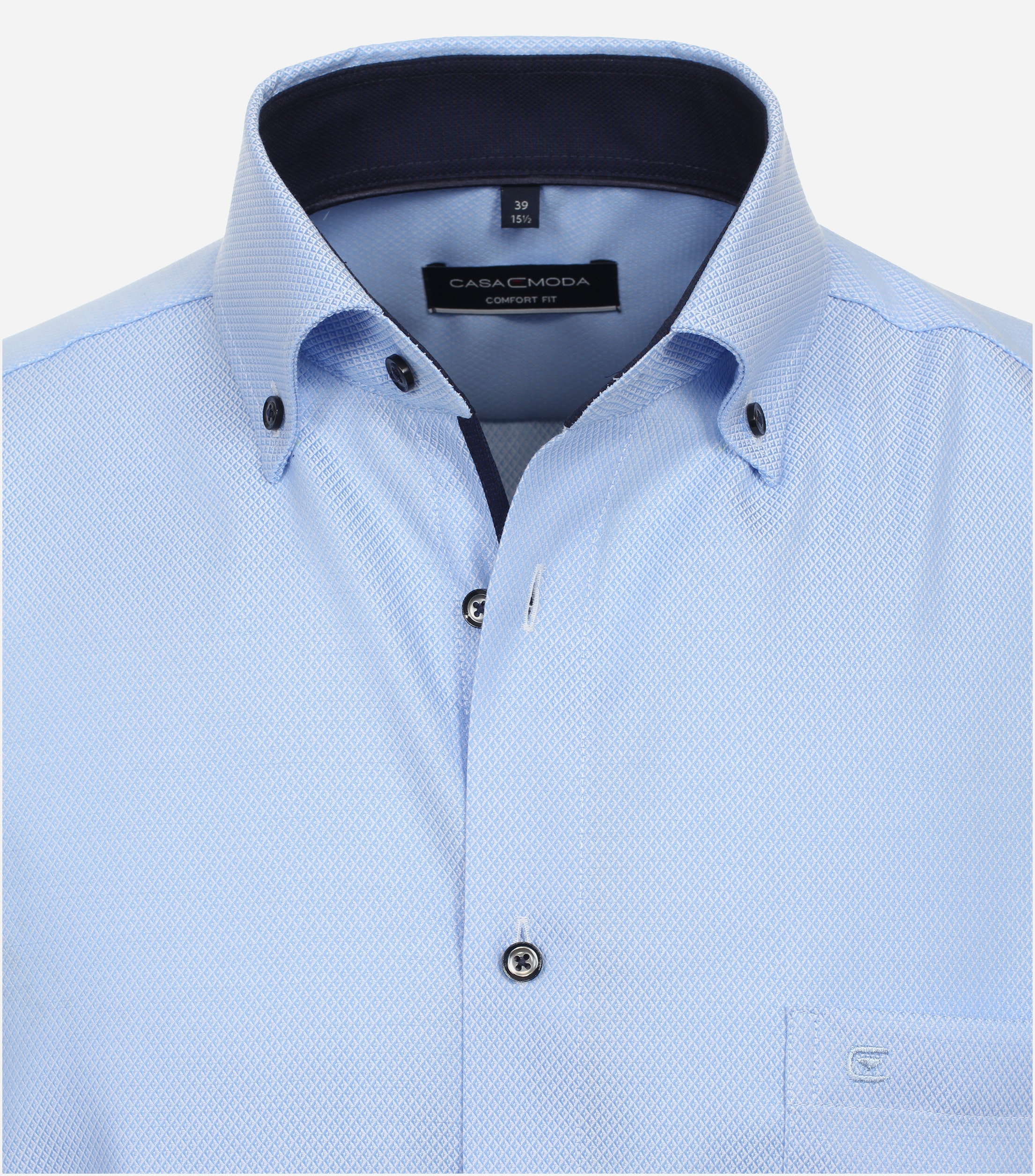 CASA MODA comfort fit overhemd, dobby, blauw