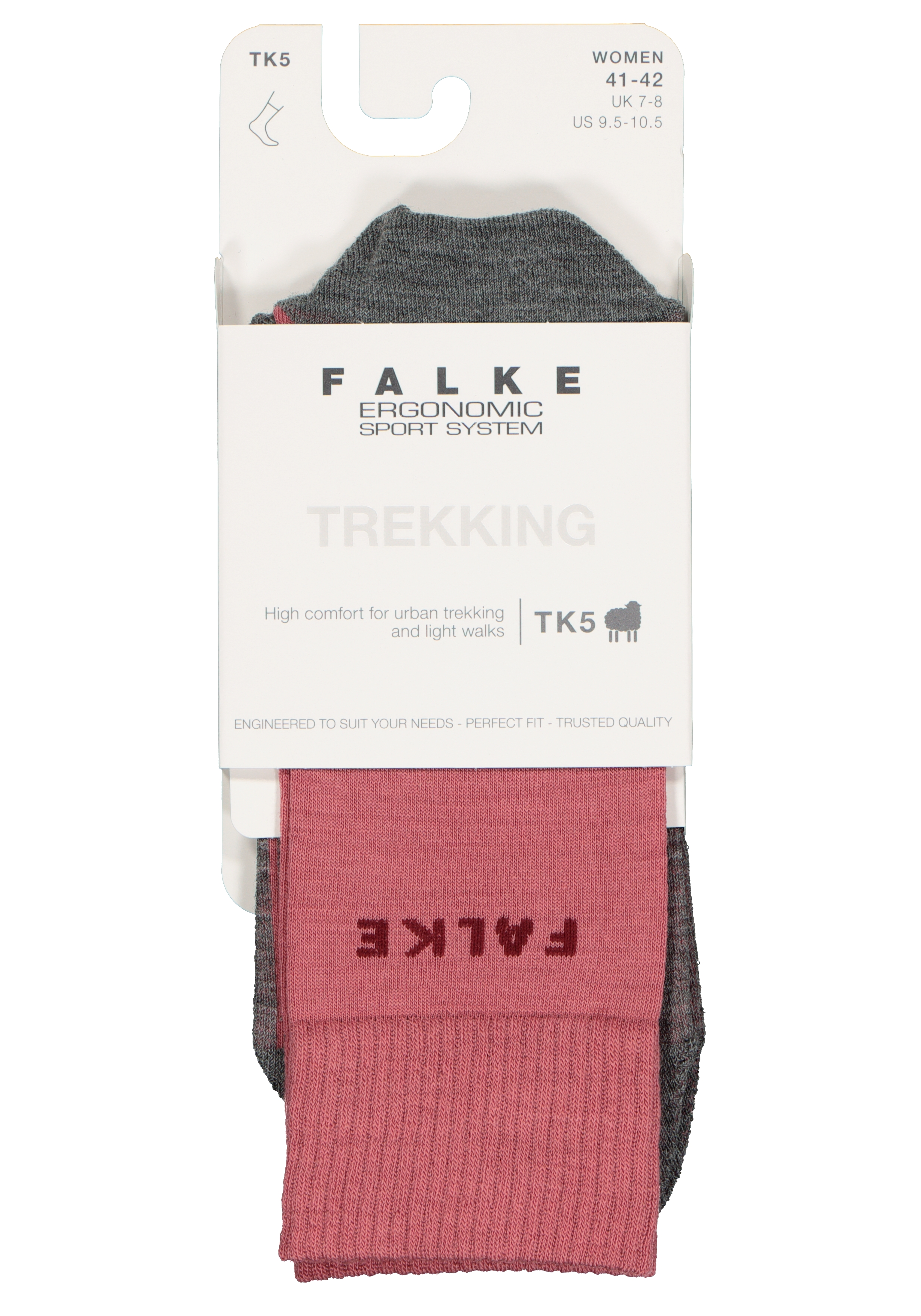 FALKE TK5 dames wandelsokken, roze (mixed berry)
