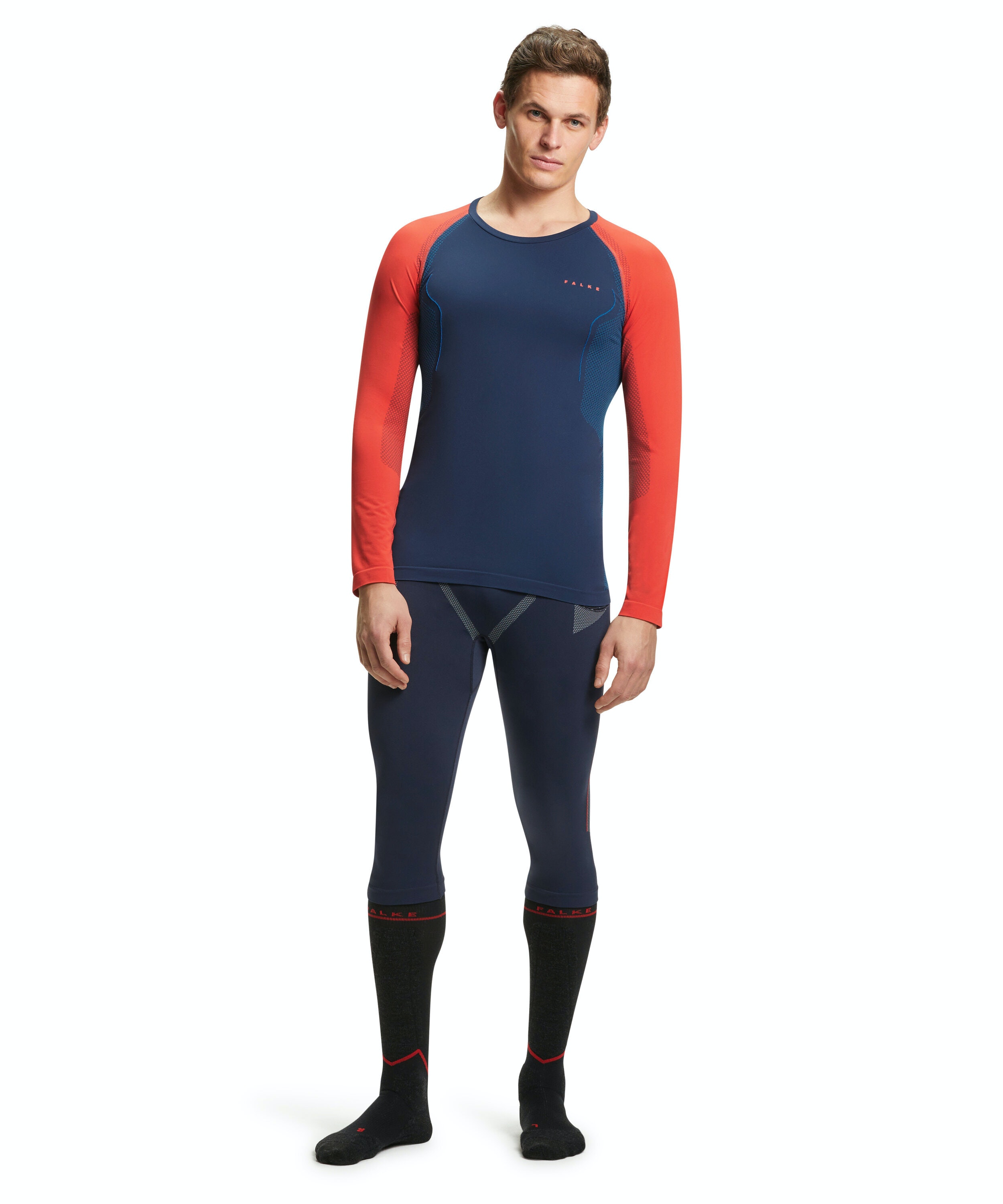 FALKE heren lange mouw shirt Warm, thermoshirt, blauw (space blue)