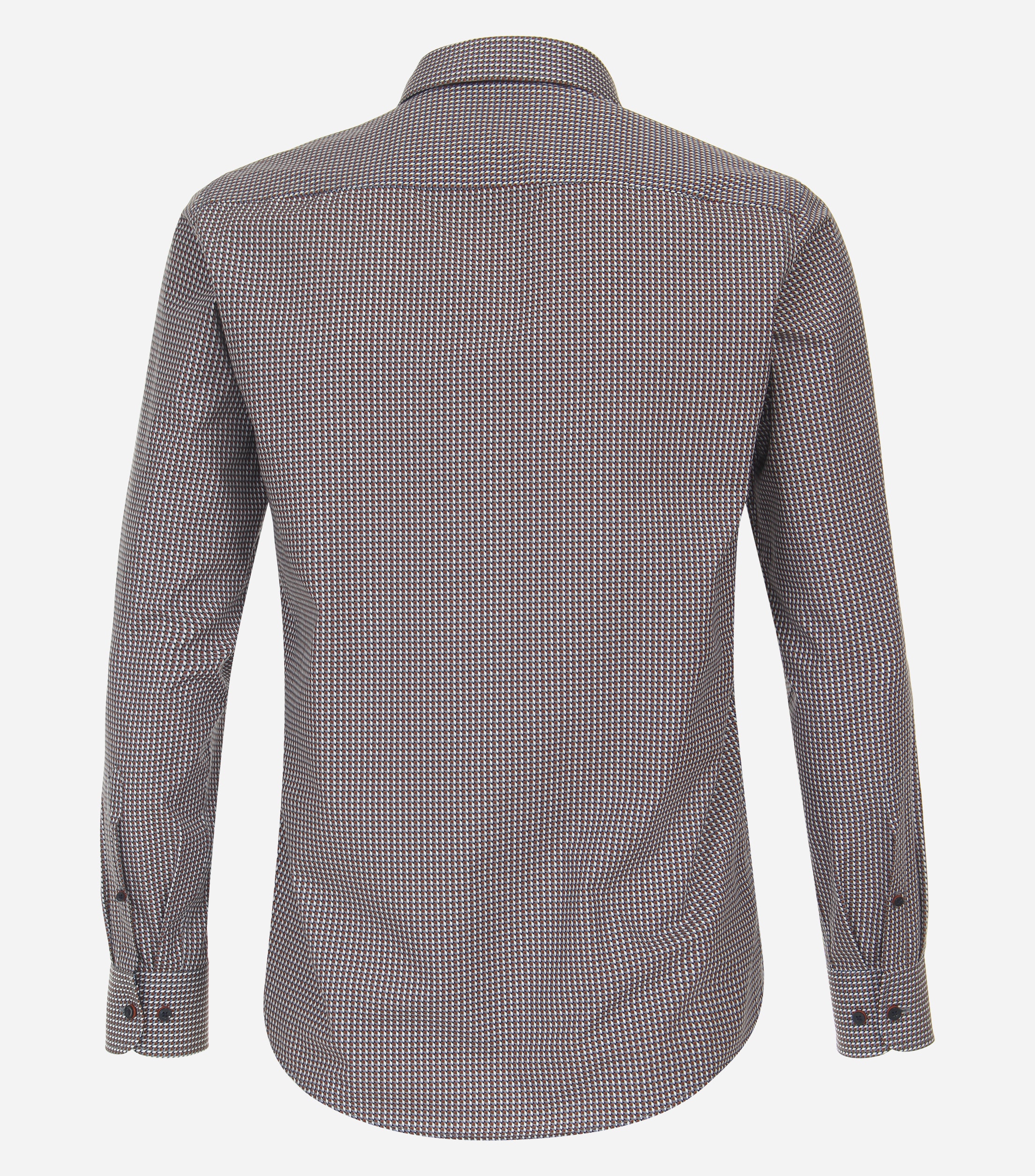 CASA MODA Sport casual fit overhemd, popeline, oranje dessin