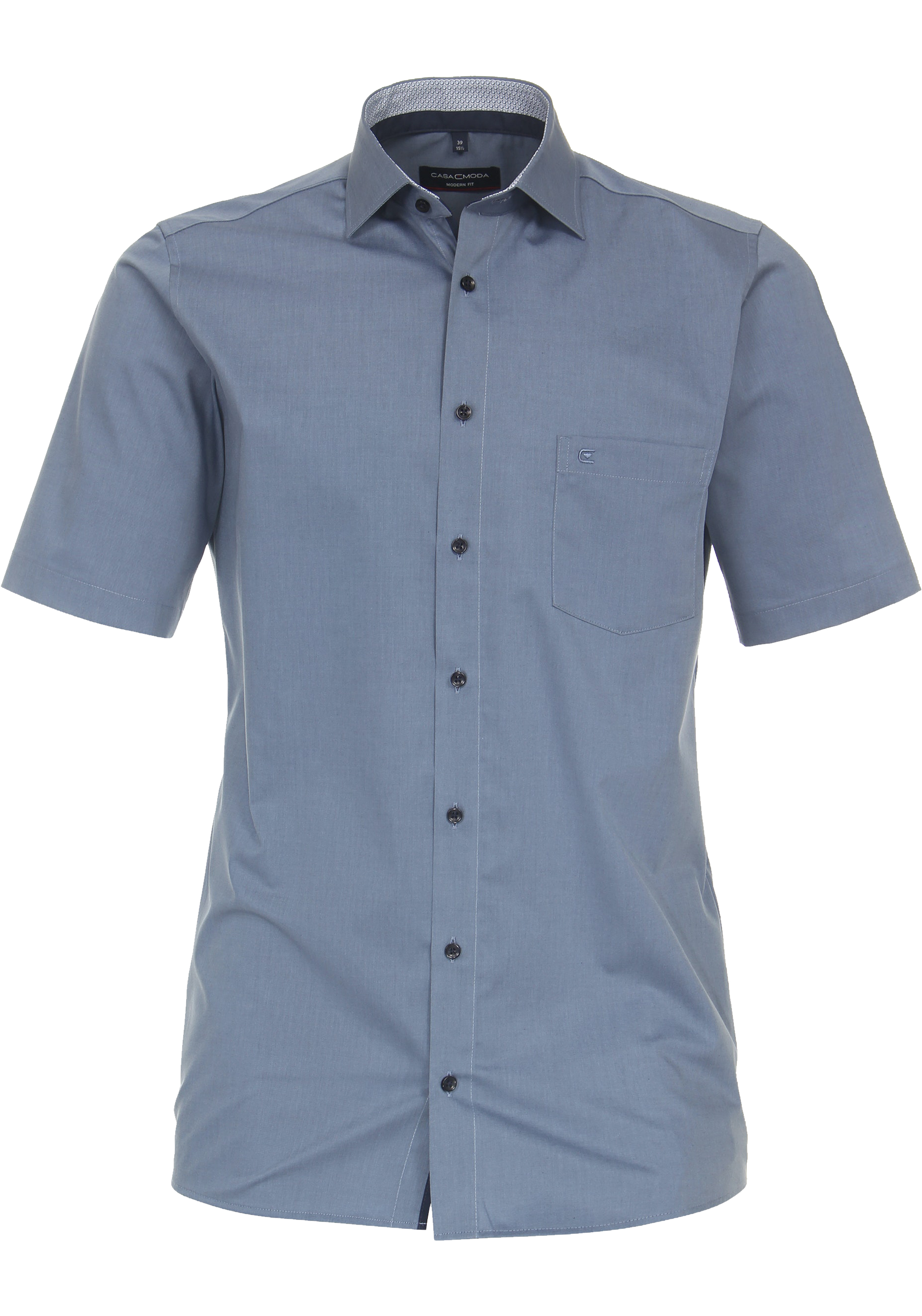 CASA MODA modern fit overhemd, korte mouw, popeline, blauw