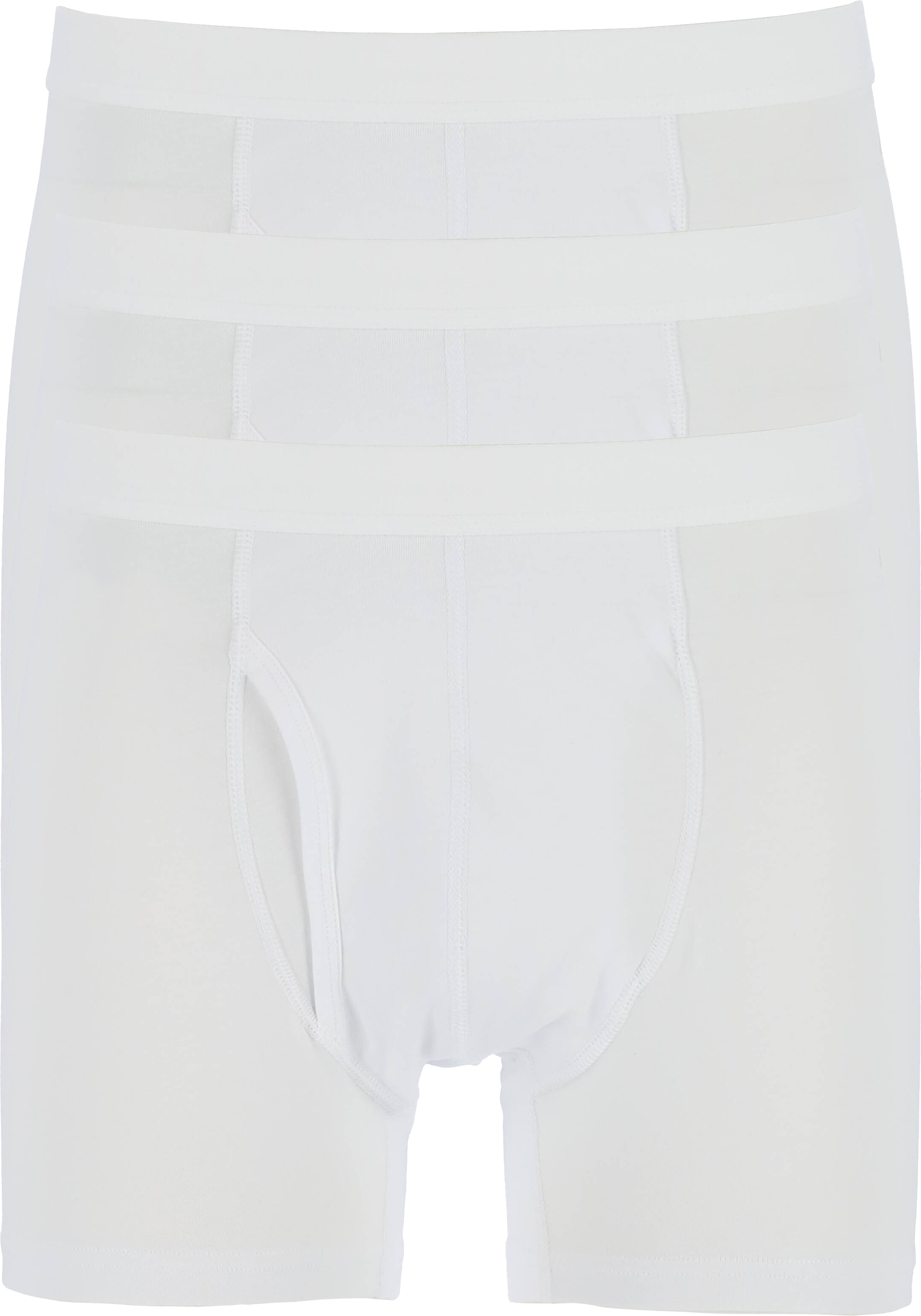 TEN CATE Basics men boxershorts (3-pack), heren boxers lang met gulp, wit