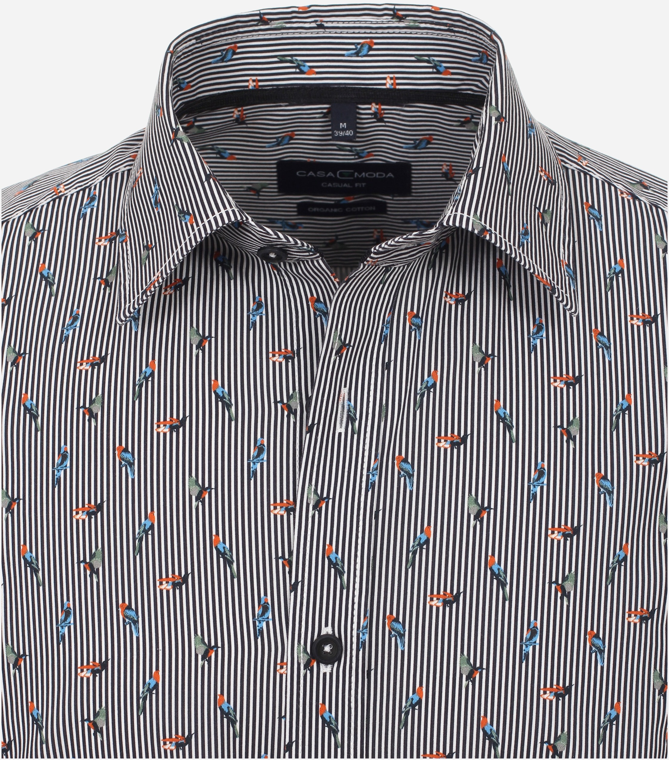 CASA MODA Sport casual fit overhemd, popeline, blauw dessin