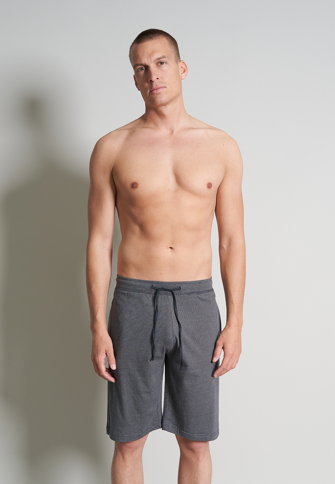 Ceceba heren pyjama- of loungebroek, donkergrijs gestreept