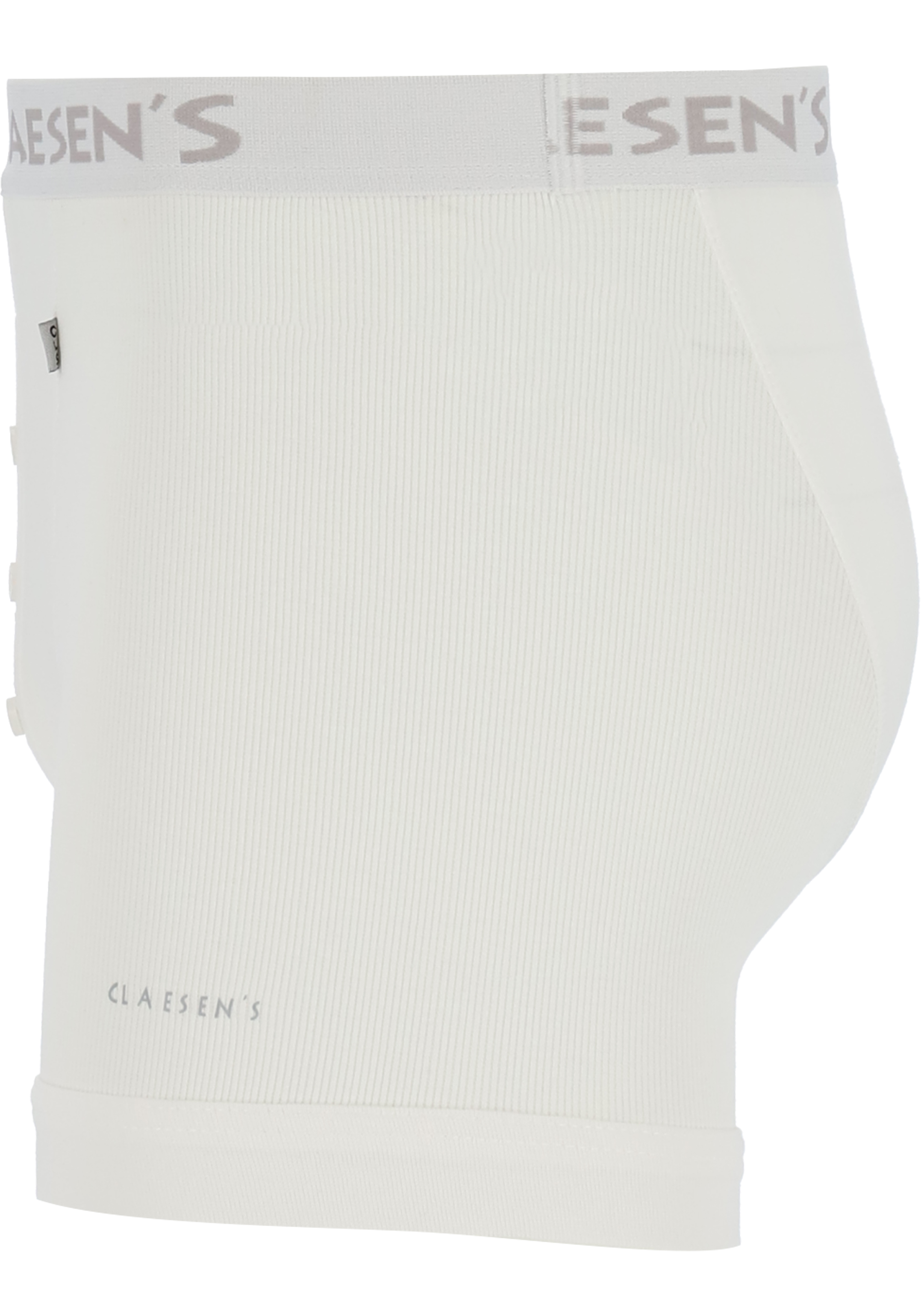 Claesen's Basics boxers (2-pack), retro rib heren boxers met gulp, wit