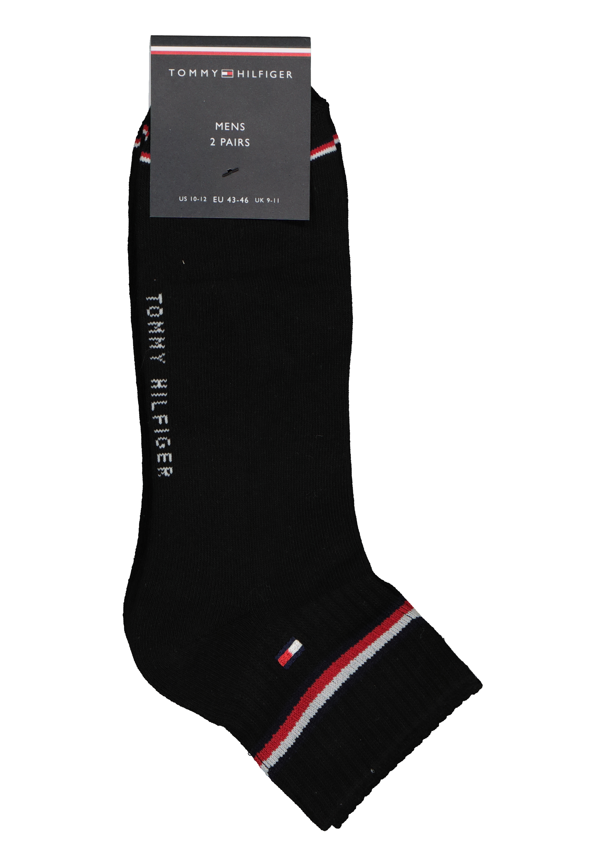 Tommy Hilfiger Iconic Quarter Socks (2-pack), heren sneaker sportsokken katoen, zwart