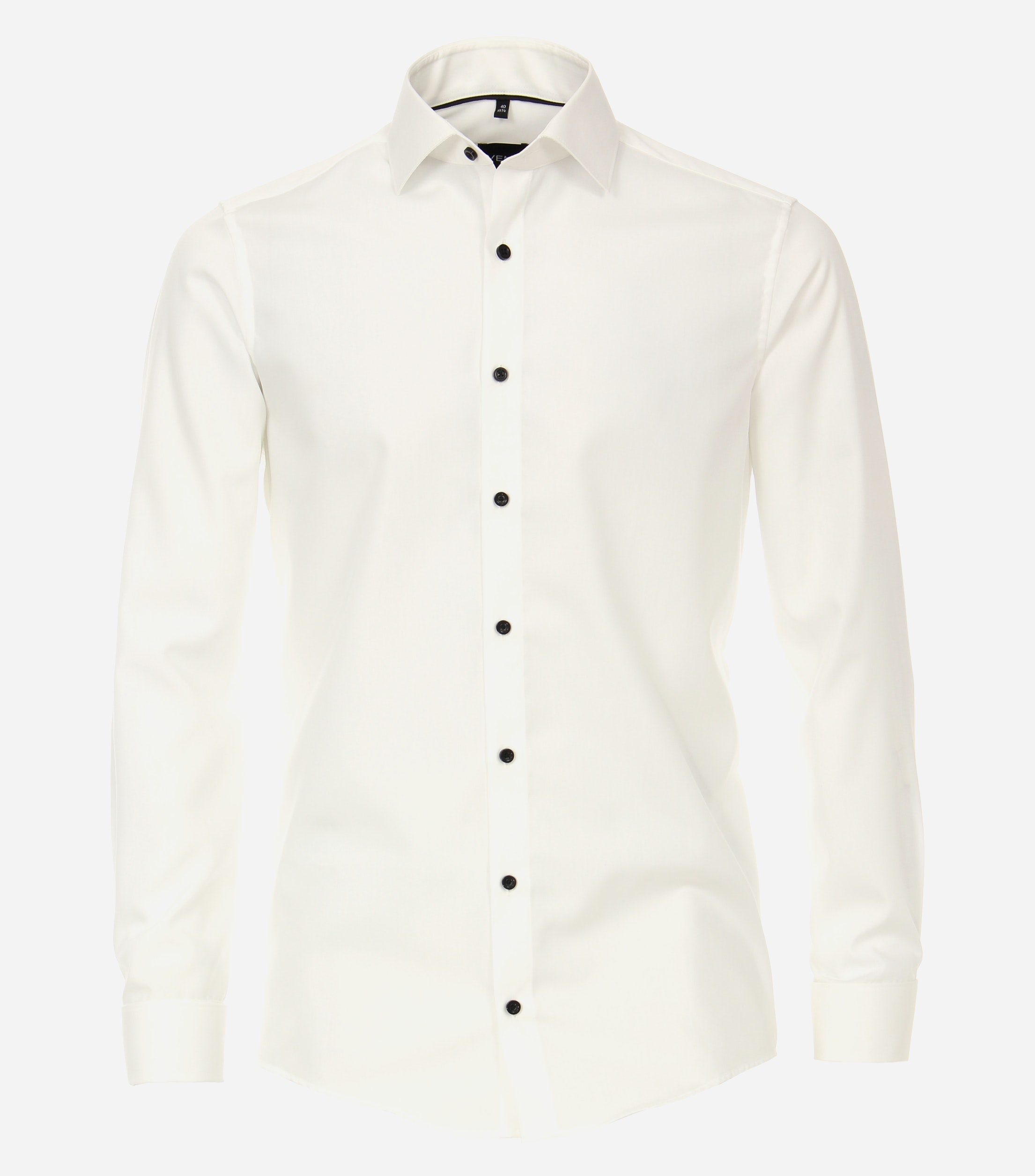 VENTI modern fit overhemd, popeline, wit met dubbele manchet