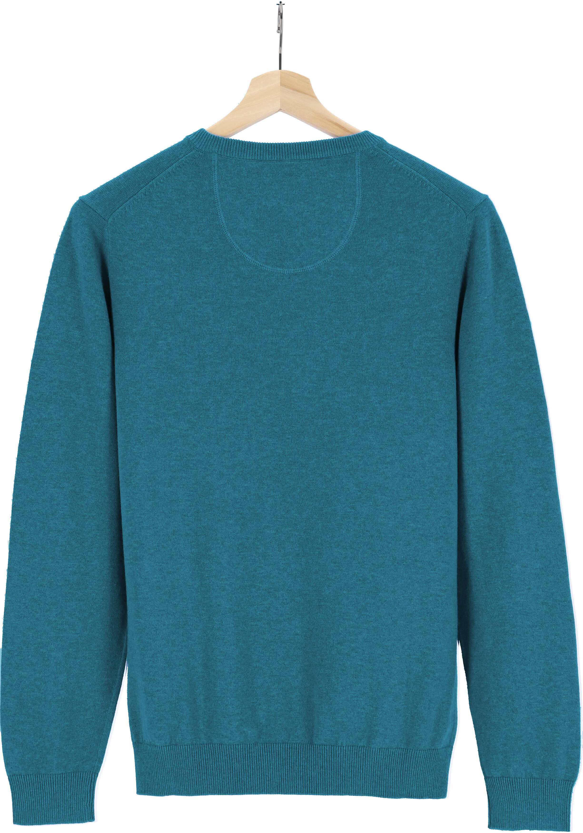 MARVELIS modern fit trui katoen, V-hals, petrol