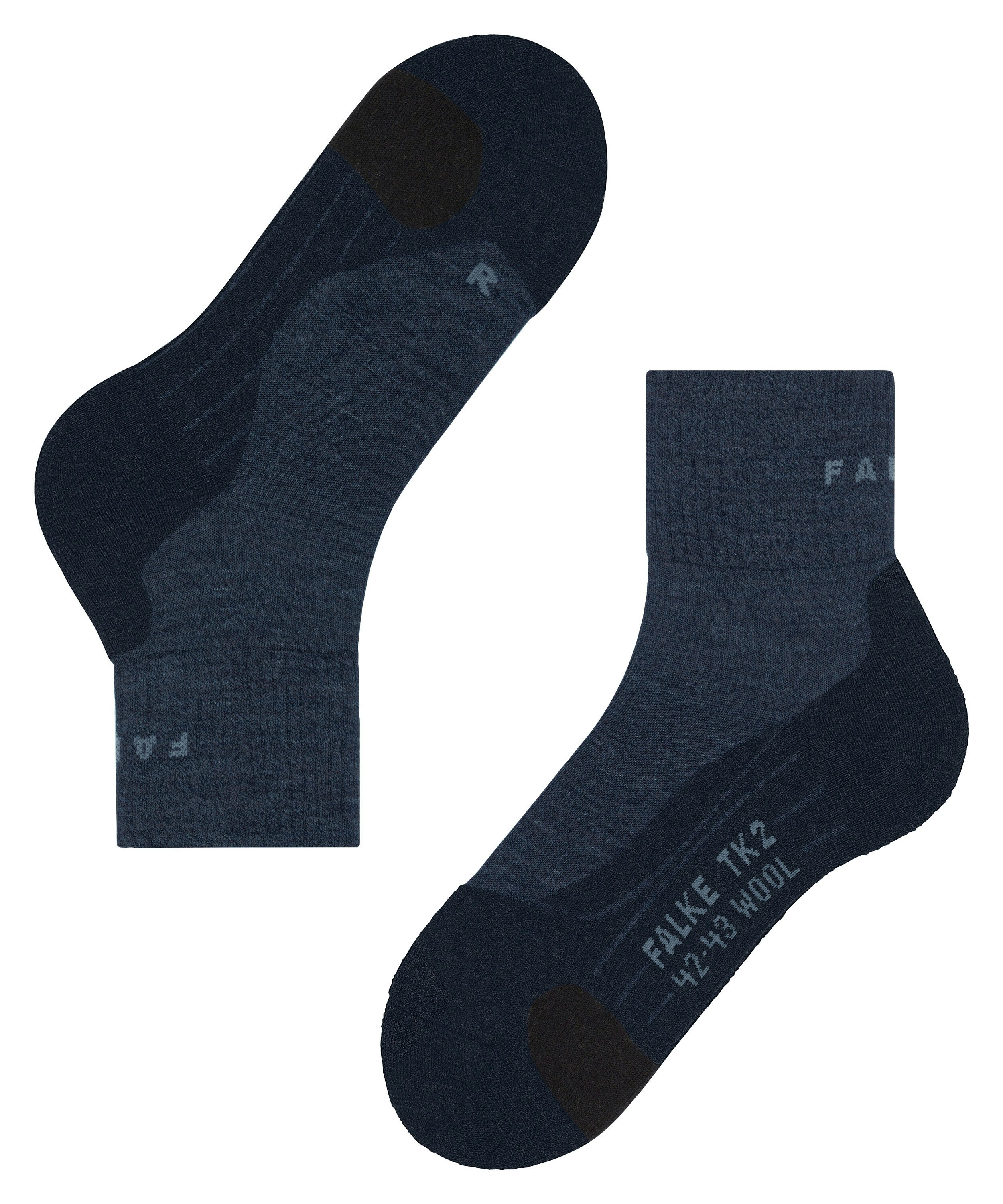 FALKE TK2 Explore Wool Short heren trekking sokken, jeansblauw (jeans)