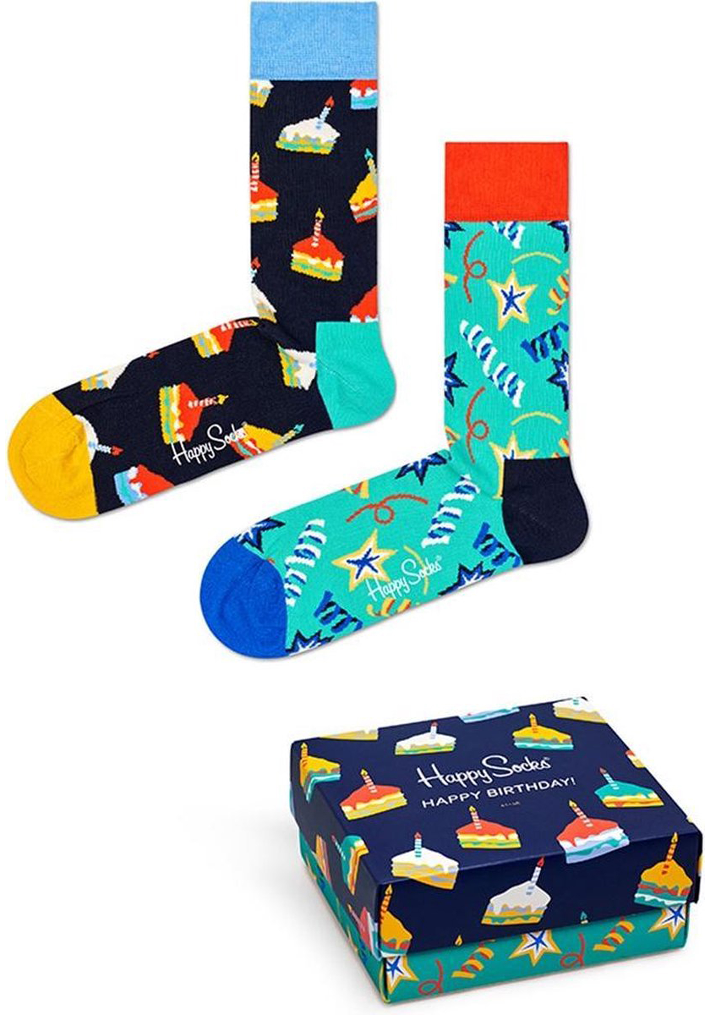 Happy Socks Birthday Gift Box (2-pack), unisex sokken in cadeauverpakking