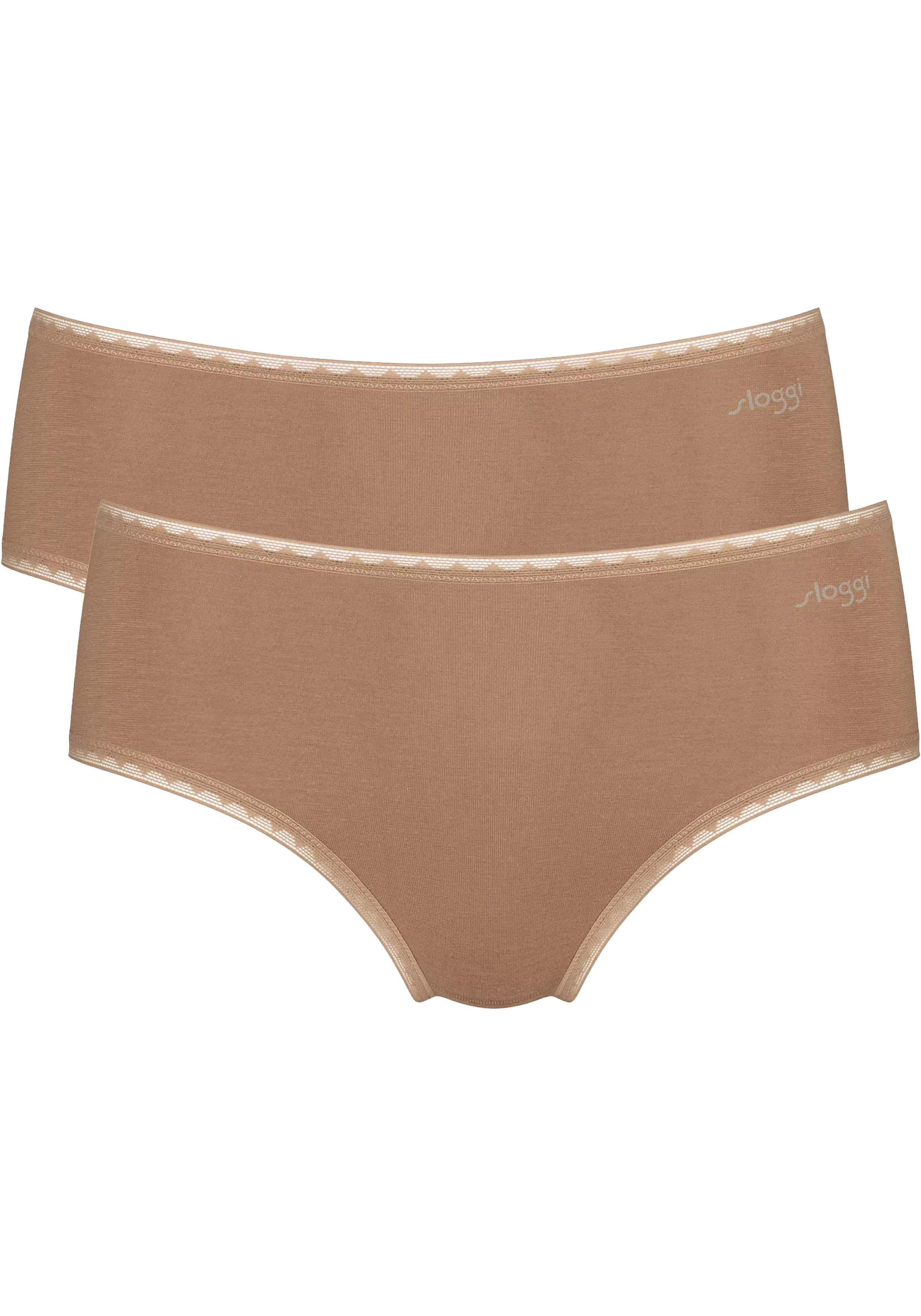 Sloggi Women GO Midi (2-pack), dames slip, bruin
