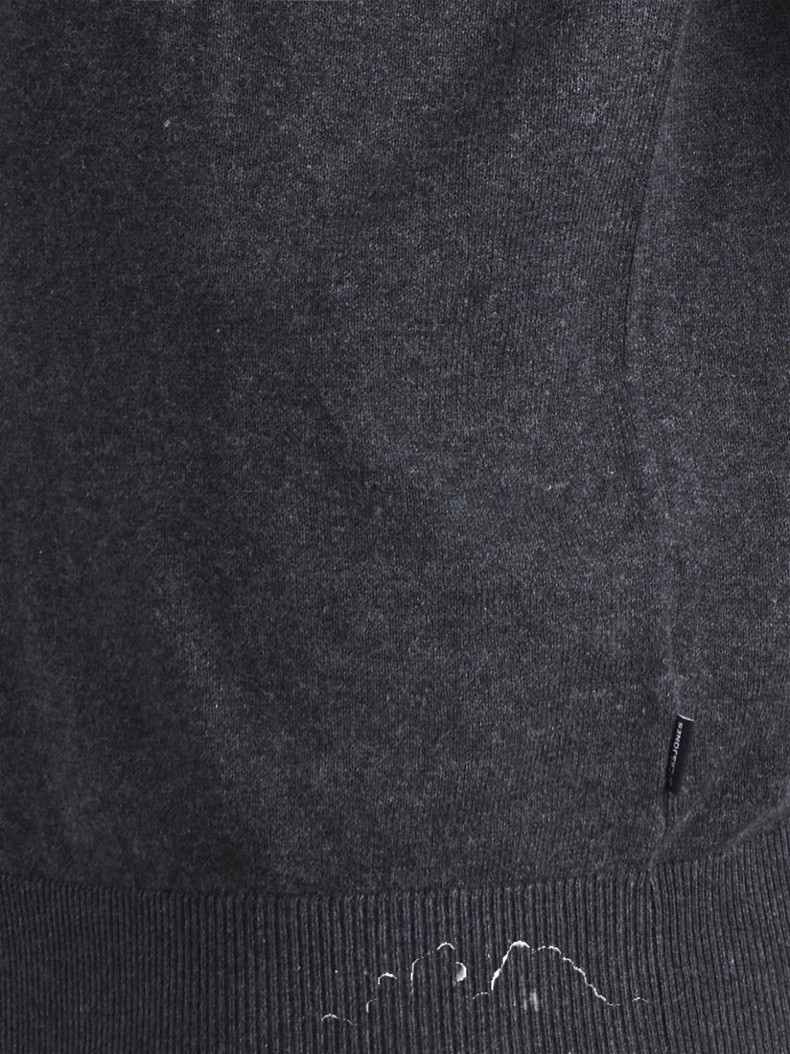 JACK & JONES Emil knit crew neck slim fit, heren pullover viscosemengsel met O-hals, donkergrijs melange