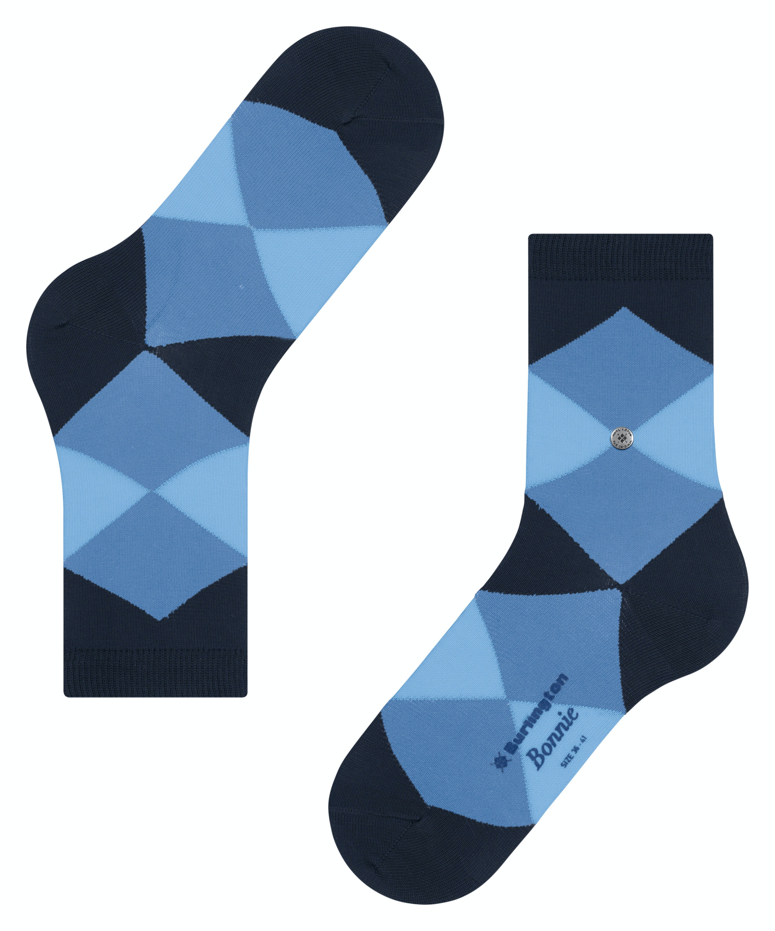 Burlington Bonnie damessokken kort, blauw (marine)