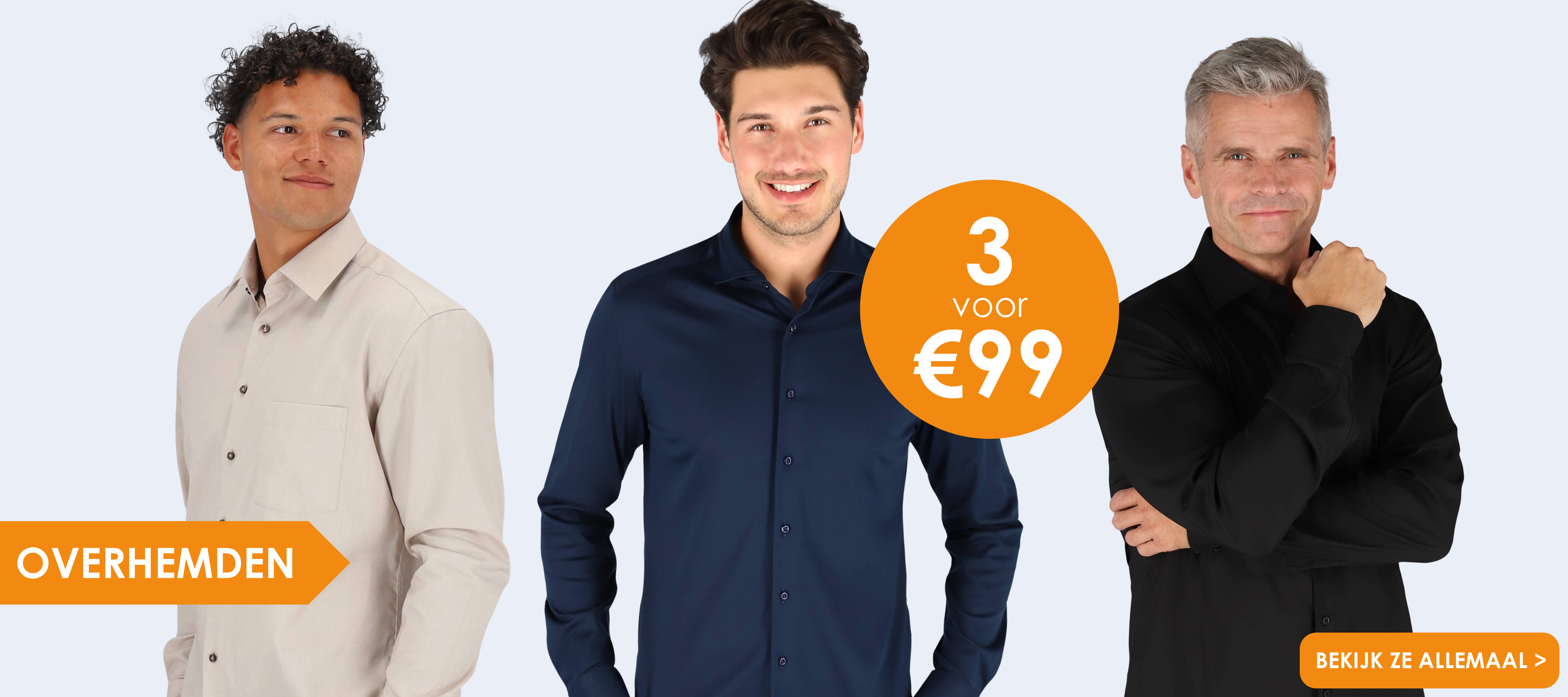 Overhemden 3 voor 99 euro bij HemdVoorHem, bekijk ze allemaal!
