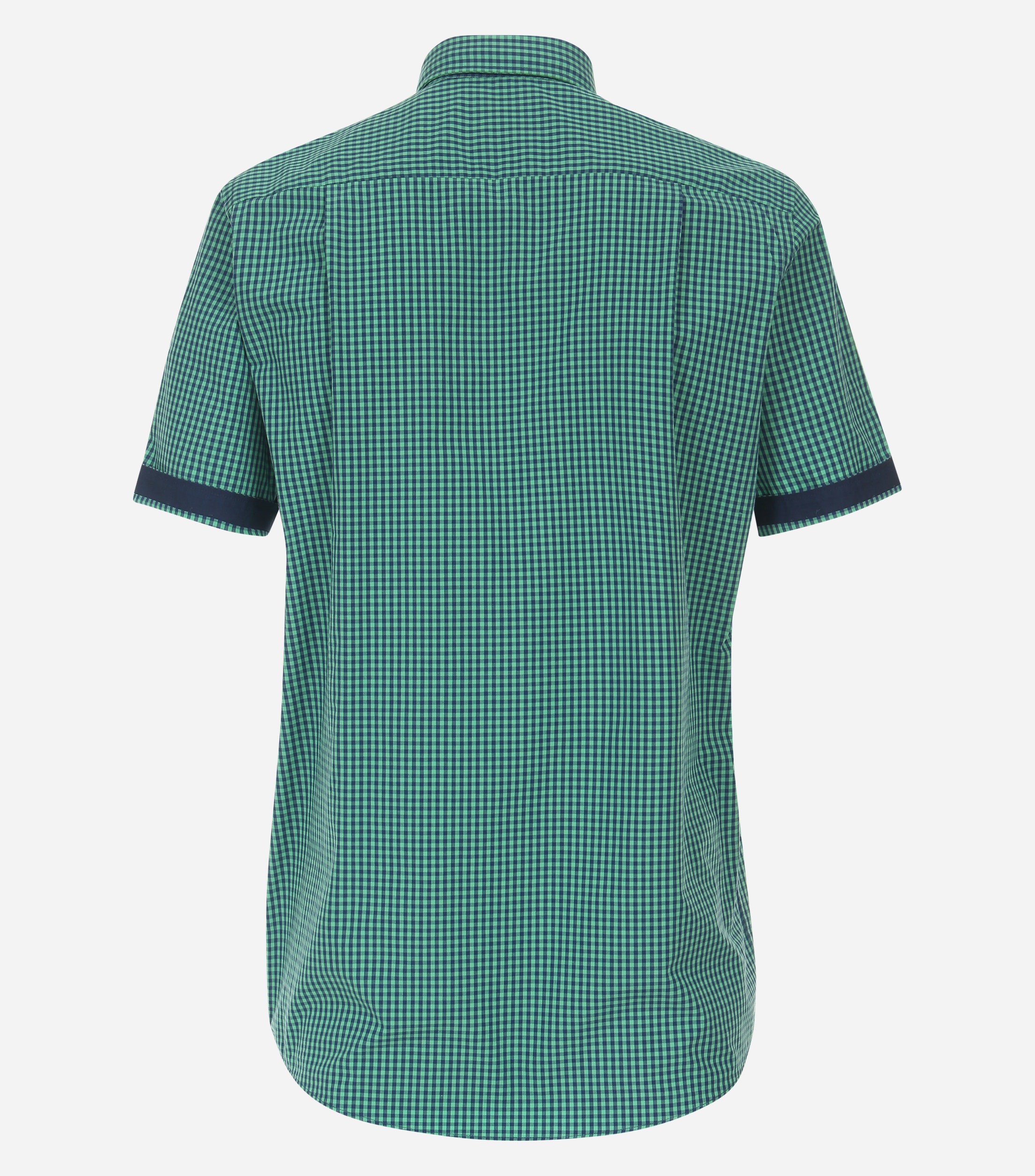 Redmond modern fit overhemd, korte mouw, popeline, groen geruit