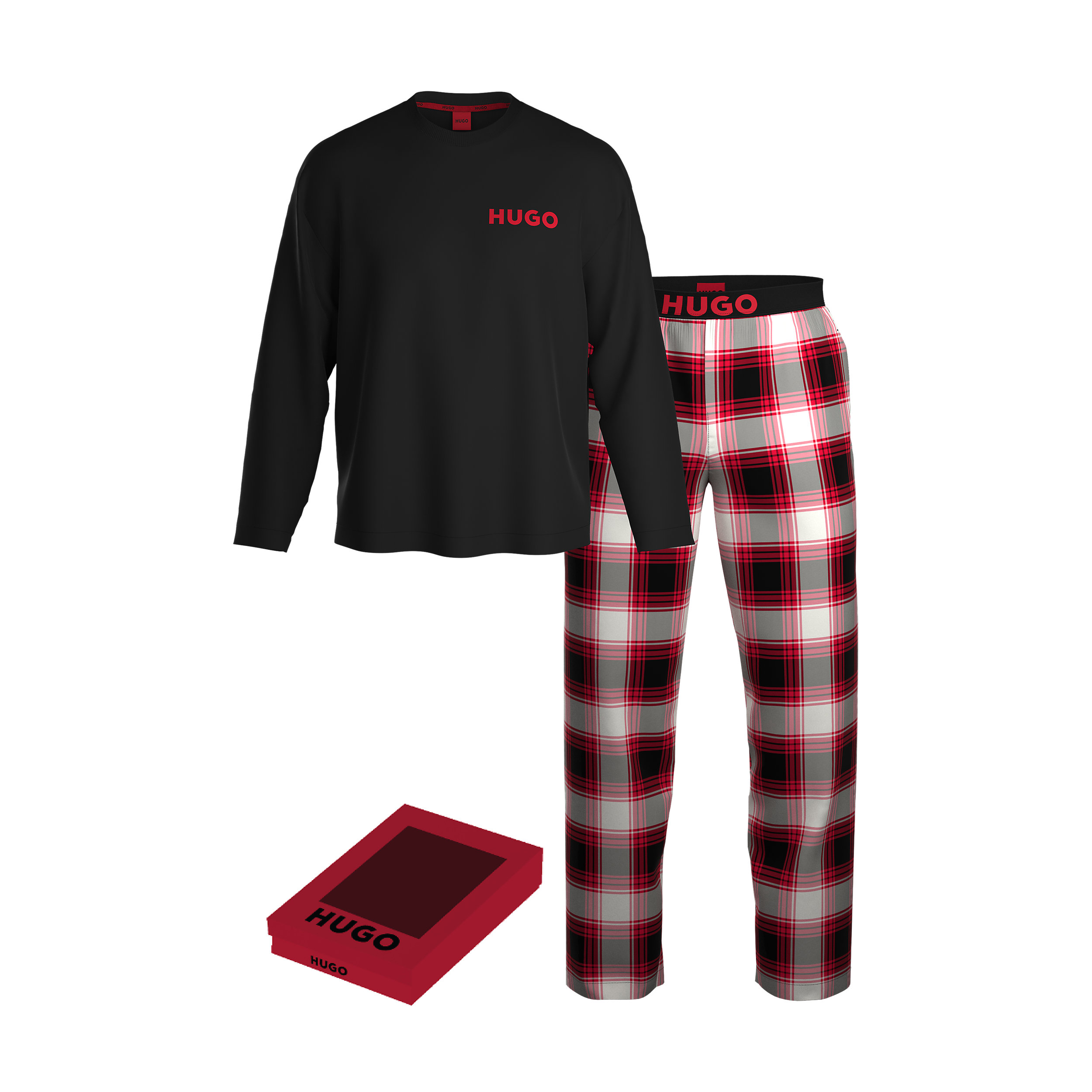 HUGO Long Set, heren lounge set, roze