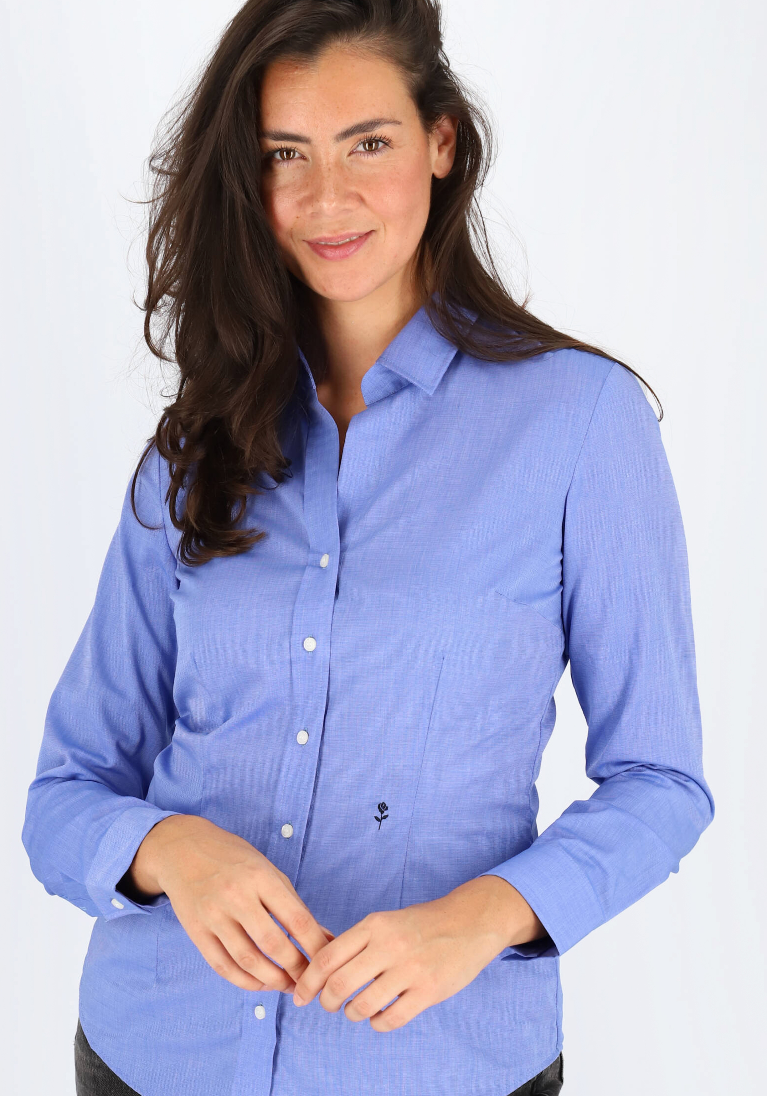 Seidensticker dames blouse slim fit, blauw