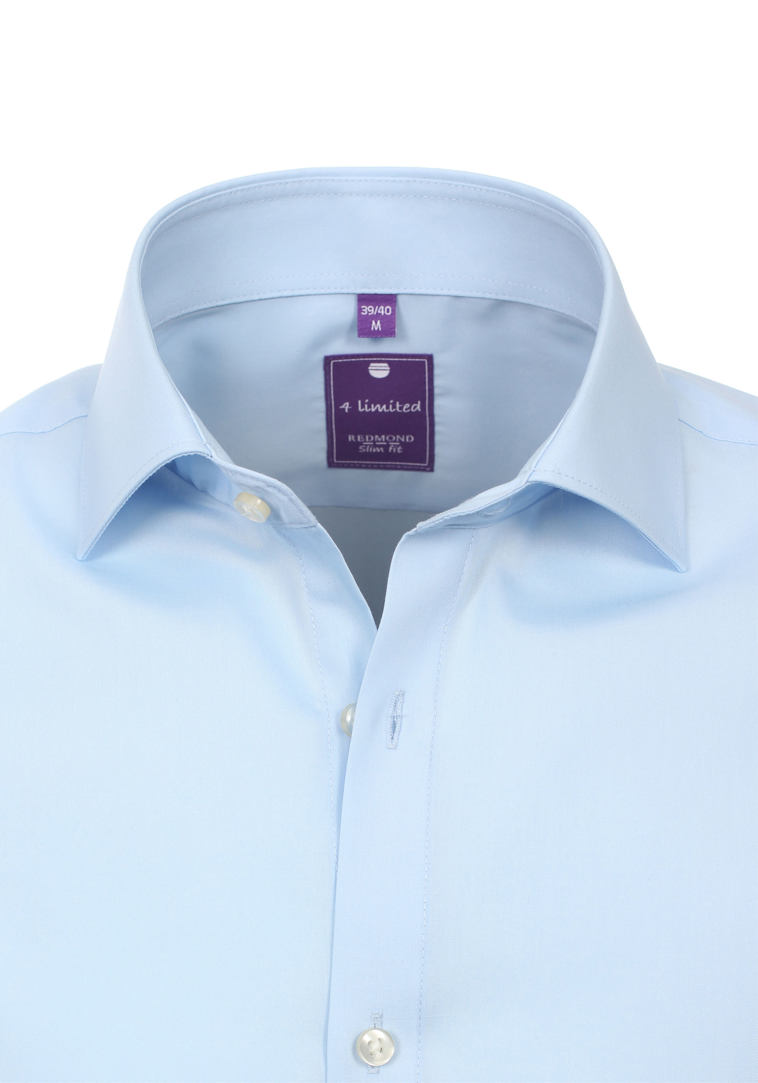 Redmond slim fit overhemd, lichtblauw