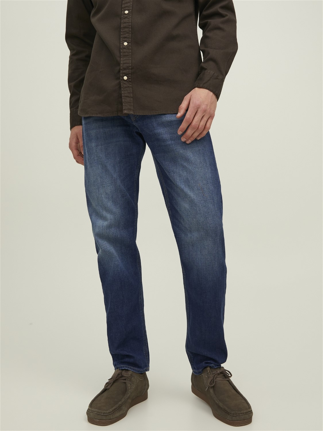 JACK & JONES Mike Wood Jos regular fit, heren jeans, denimblauw