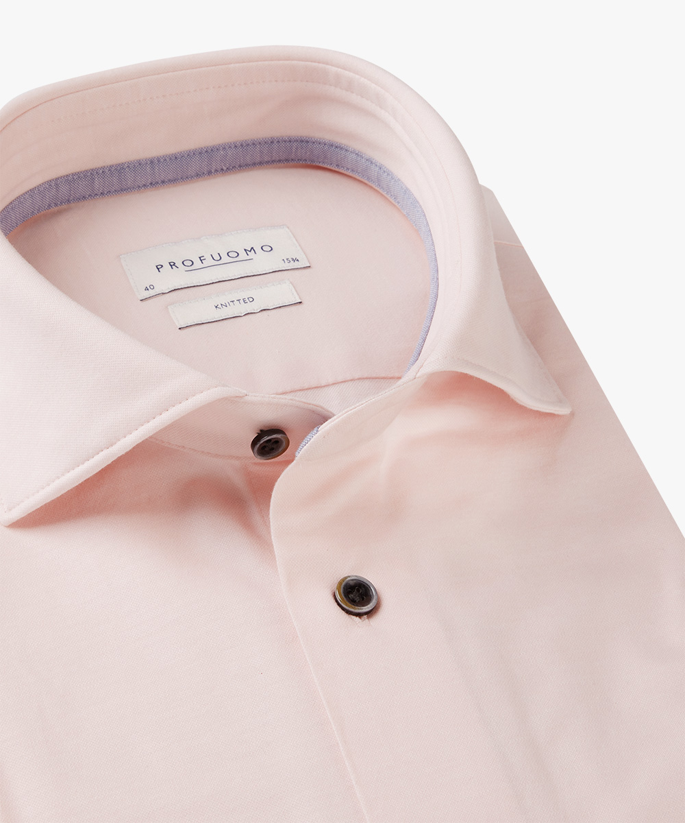 Profuomo slim fit heren overhemd, jersey, roze