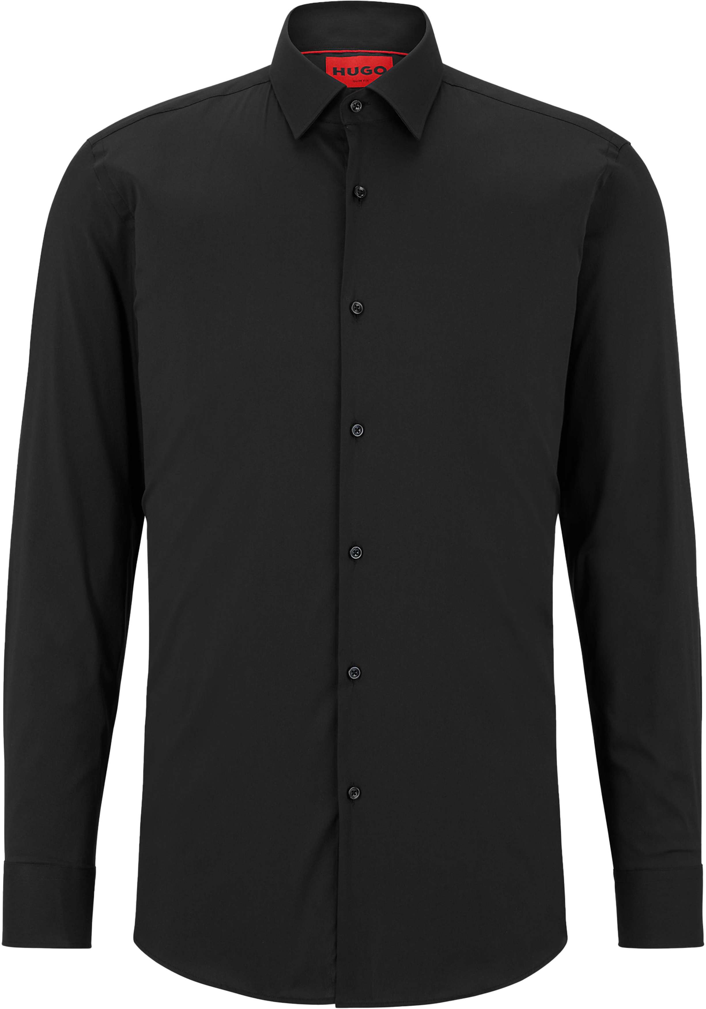 HUGO Kenno slim fit overhemd, popeline, zwart