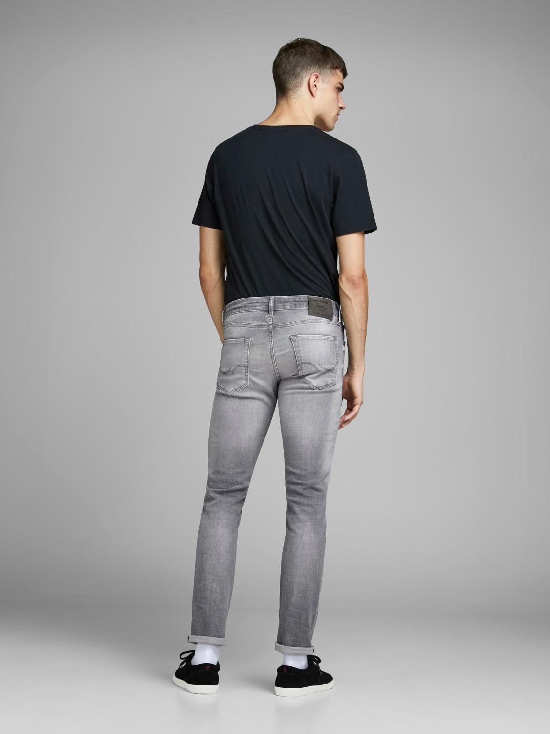 JACK & JONES Glenn Icon loose fit, heren jeans, grijs denim