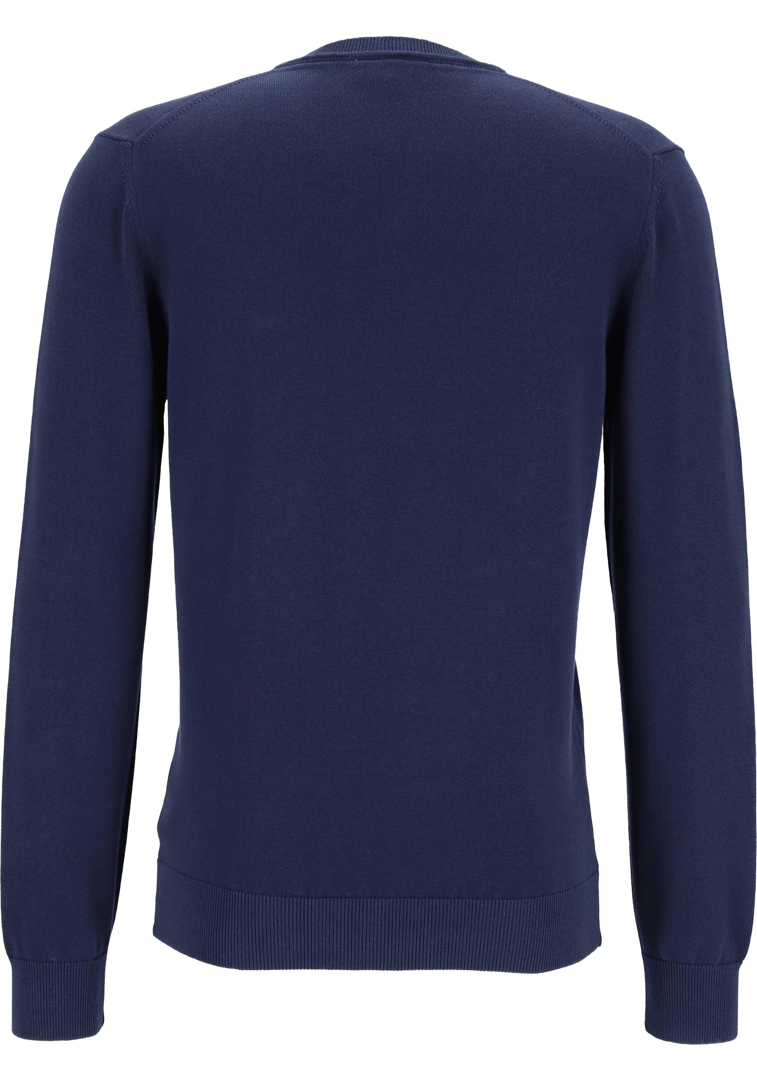 Lacoste trui katoen V-hals, gebreide heren trui, donkerblauw