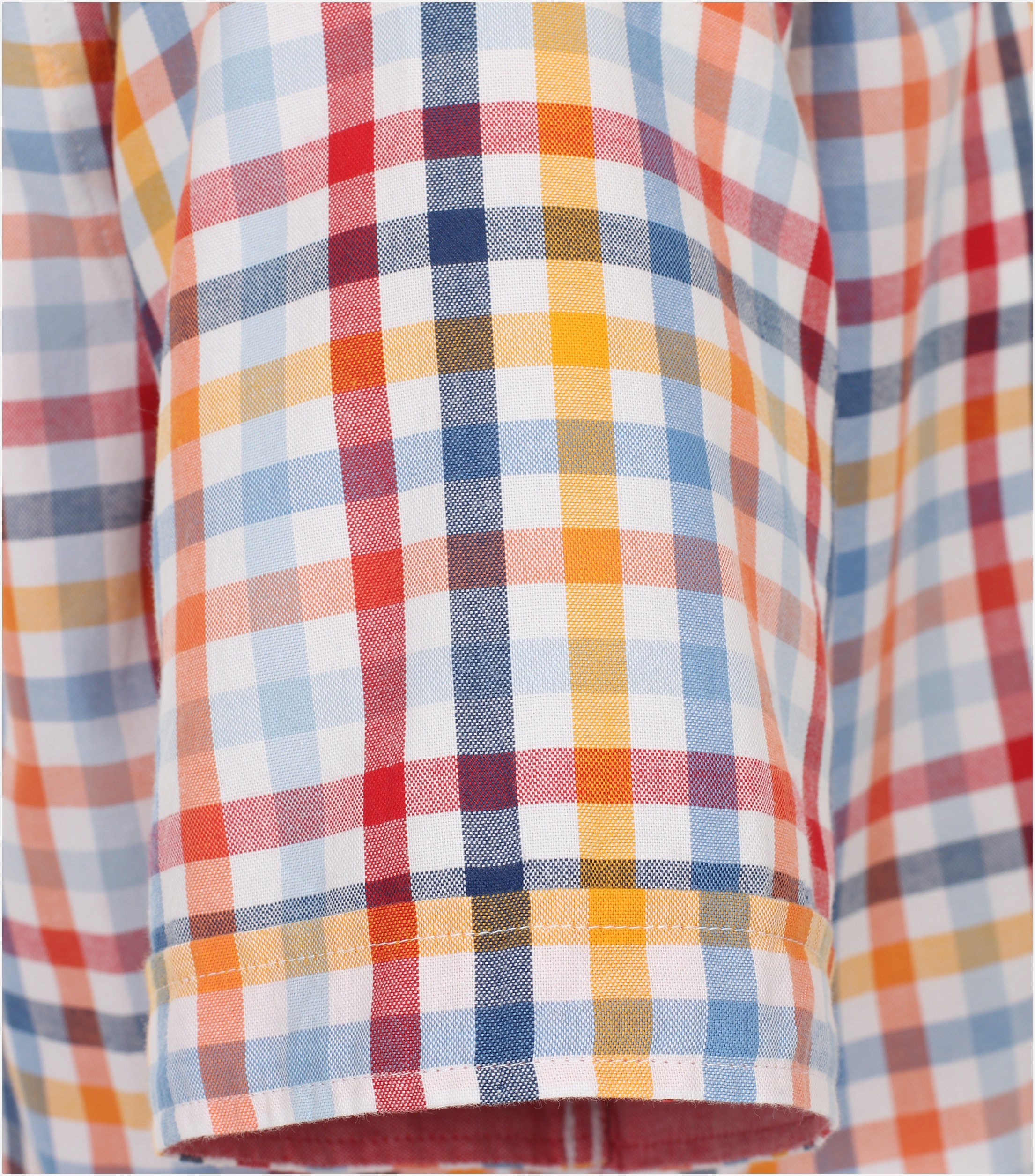 Redmond modern fit overhemd, korte mouw, popeline, rood geruit