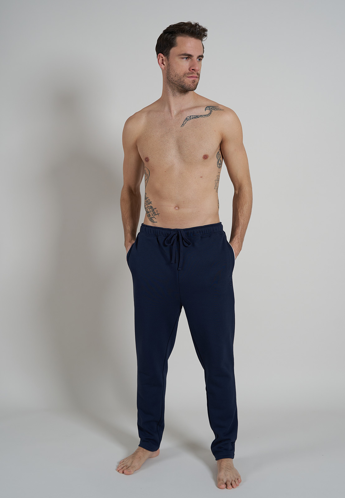 BUGATTI heren pyjama- of loungebroek, donkerblauw