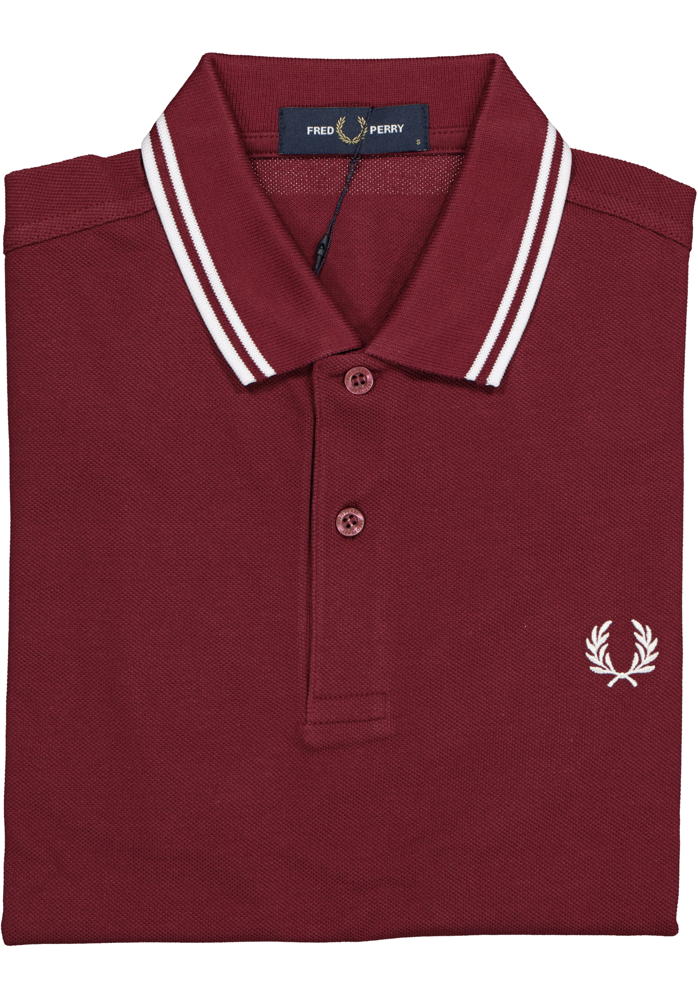 Fred Perry M3600 polo twin tipped shirt, heren polo Port / White / White