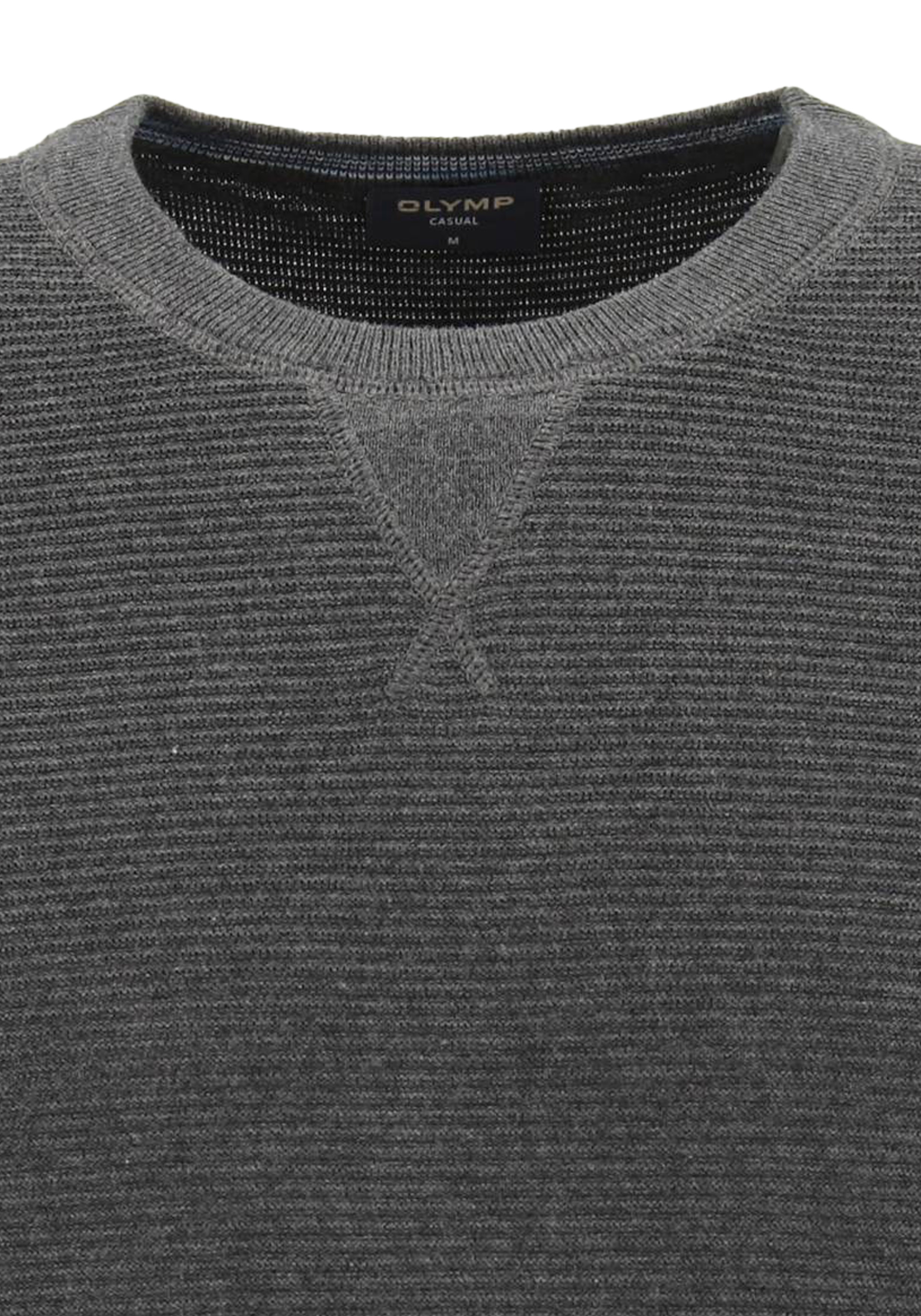 OLYMP Casual modern fit pullover katoen, antraciet