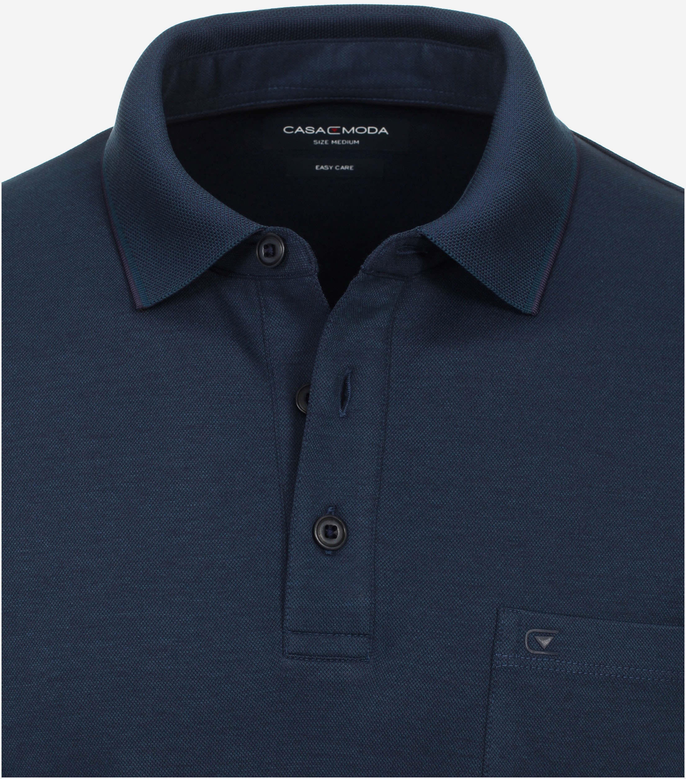CASA MODA comfort fit polo lange mouw, blauw