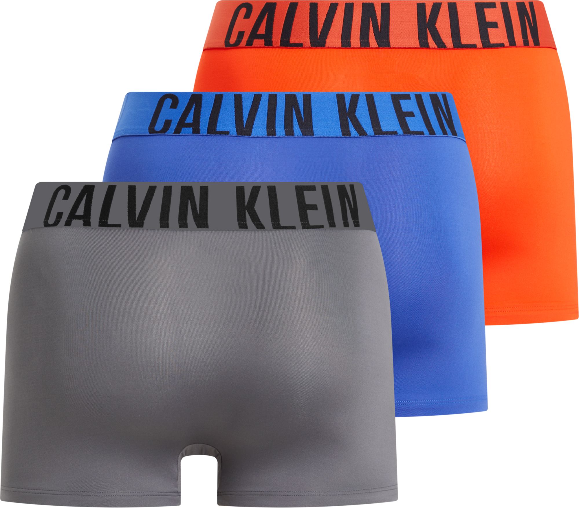 Calvin Klein Trunk (3-pack), heren boxers normale lengte, kobaltblauw, oranje, grijs