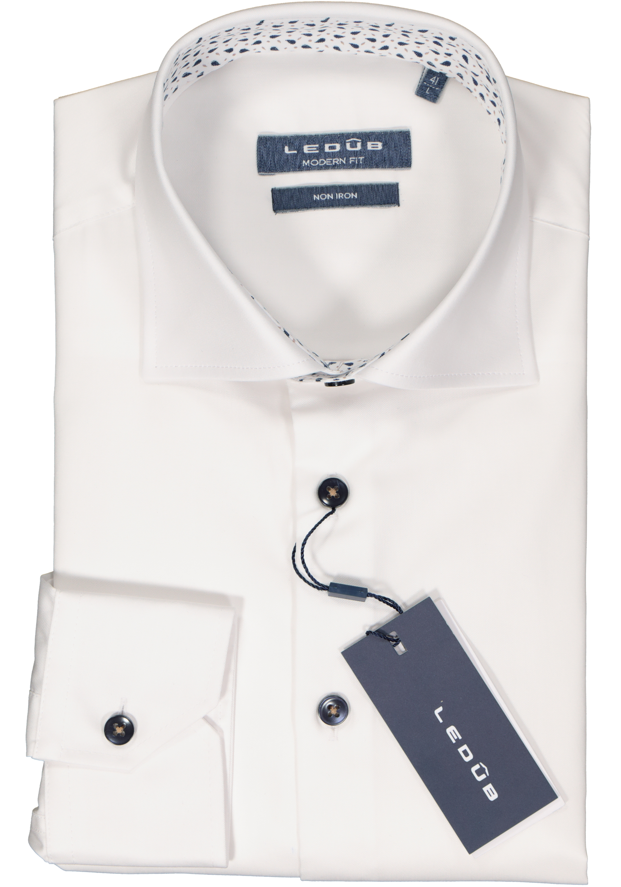 Ledub modern fit overhemd, wit