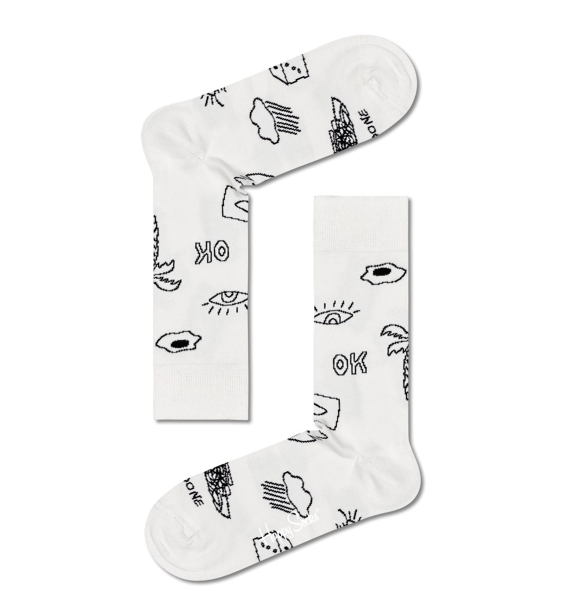 Happy Socks Black And White Socks Gift Set (4-pack), unisex sokken in cadeauverpakking