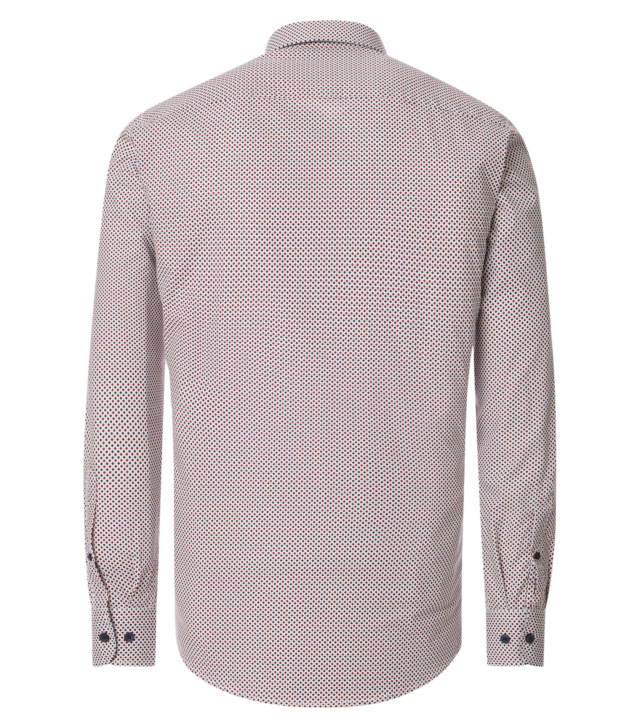 CASA MODA Sport comfort fit overhemd, twill, wit met blauw en rood dessin
