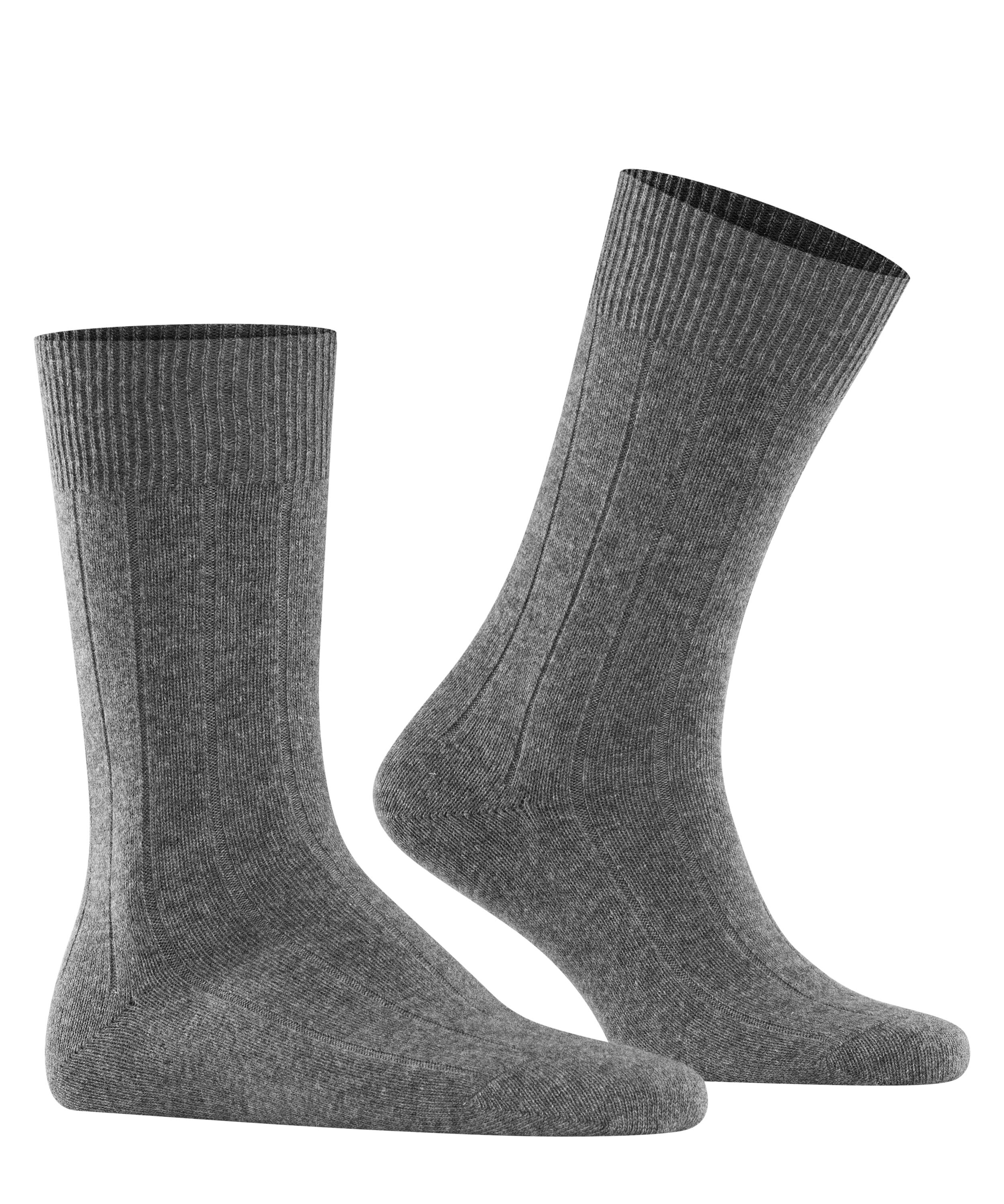 FALKE Lhasa Rib herensokken, grijs (light greymel.)