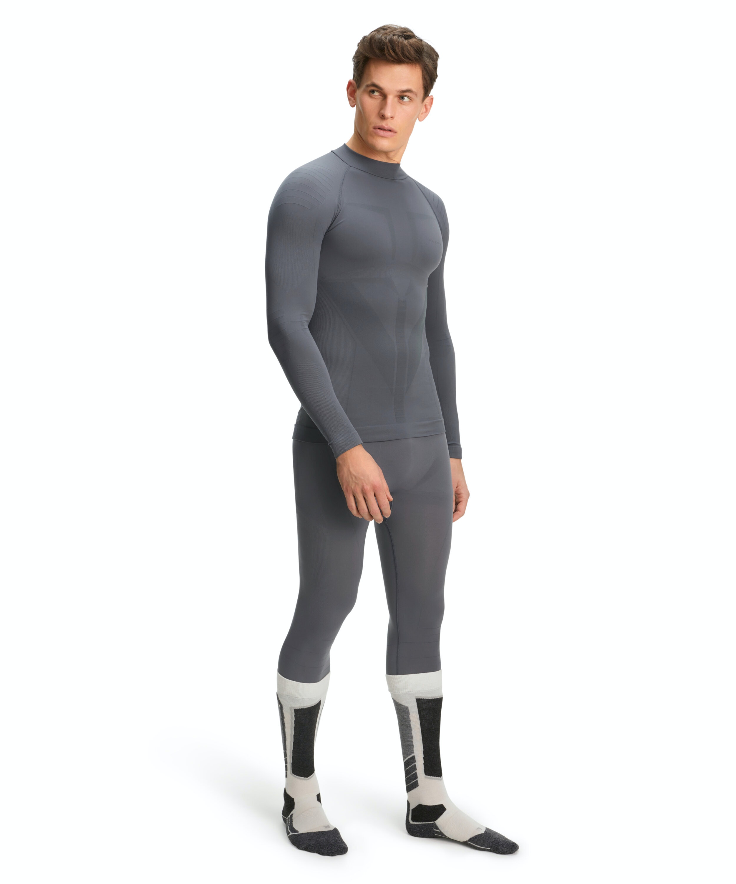 FALKE heren lange mouw shirt Warm, thermoshirt, grijs (concrete)