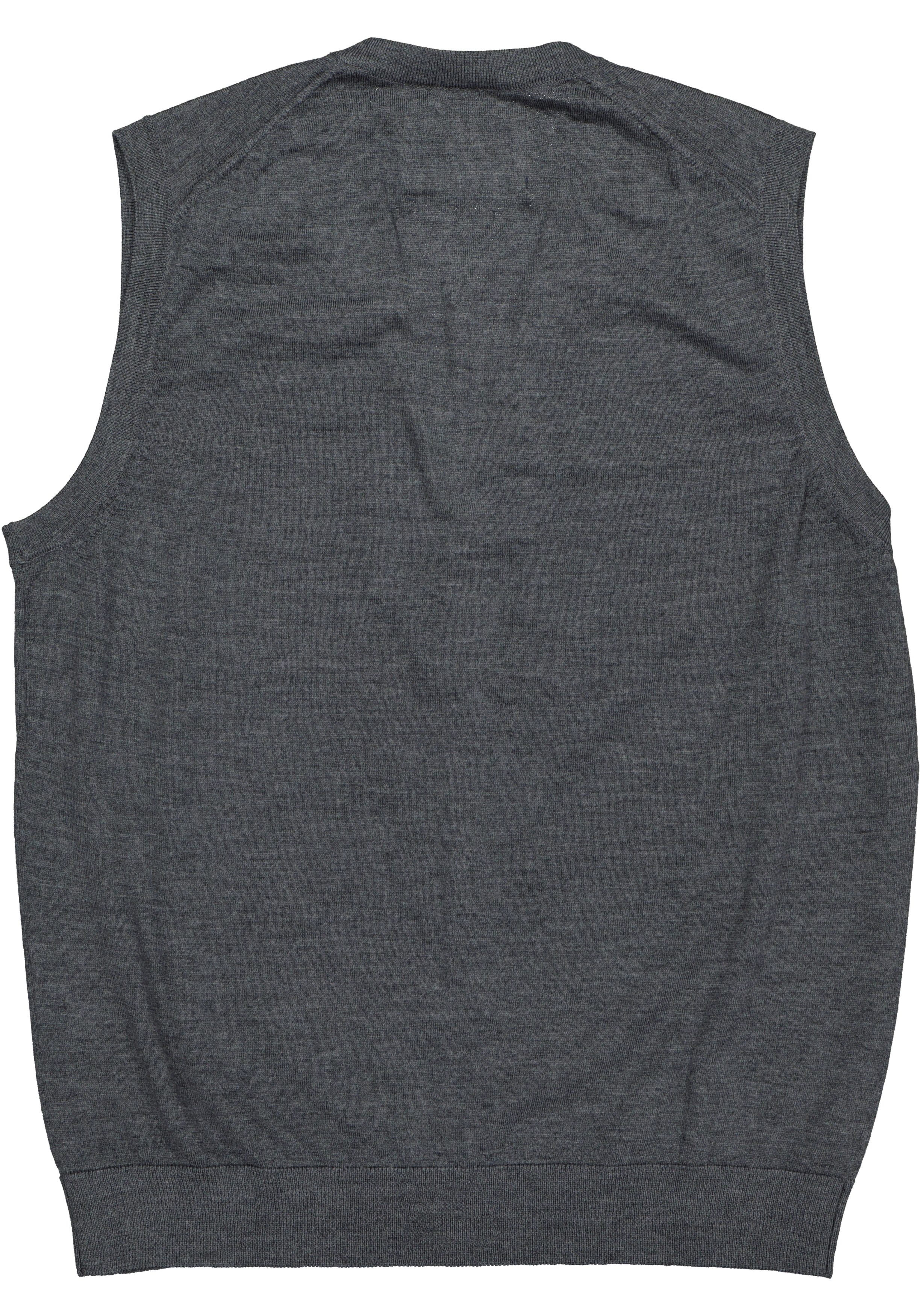 MARVELIS heren vest mouwloos, wol, V-hals, antraciet grijs melange