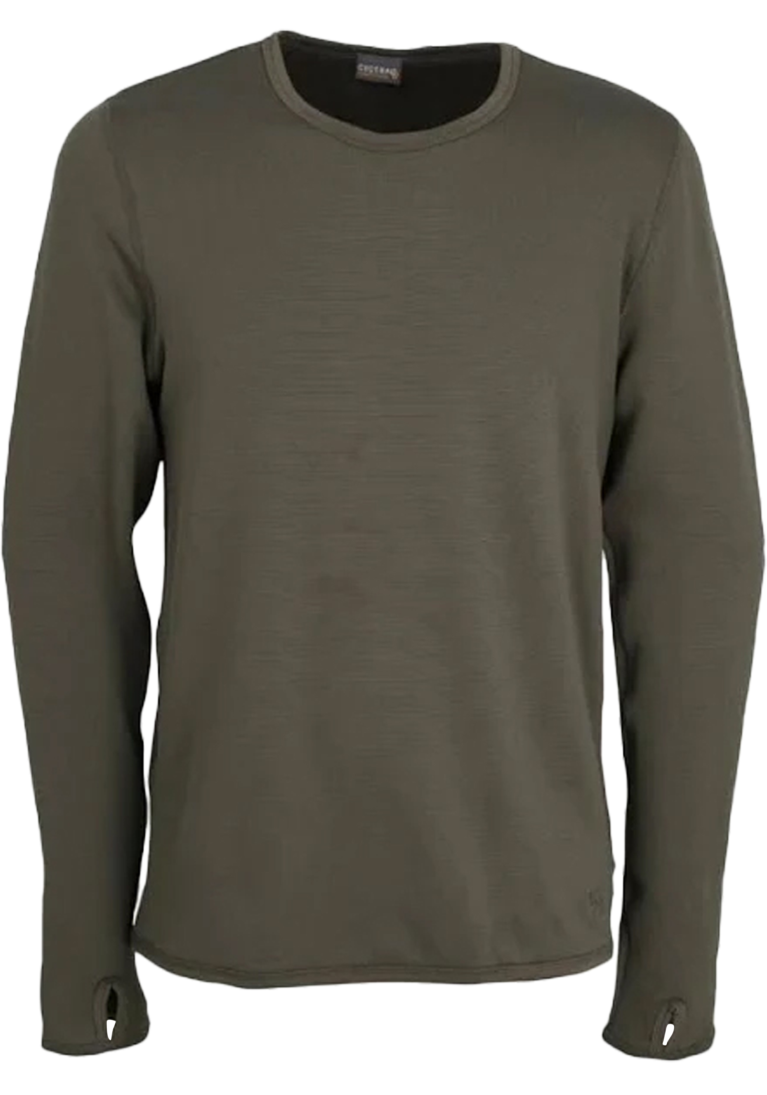 Ceceba heren T-shirt lange mouw met O-hals (1-pack), olijfgroen