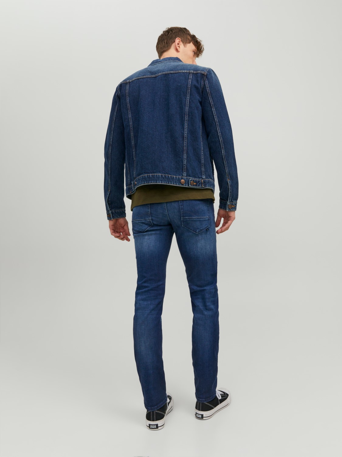 JACK & JONES Glenn Fox Jos loose fit, heren jeans, denimblauw