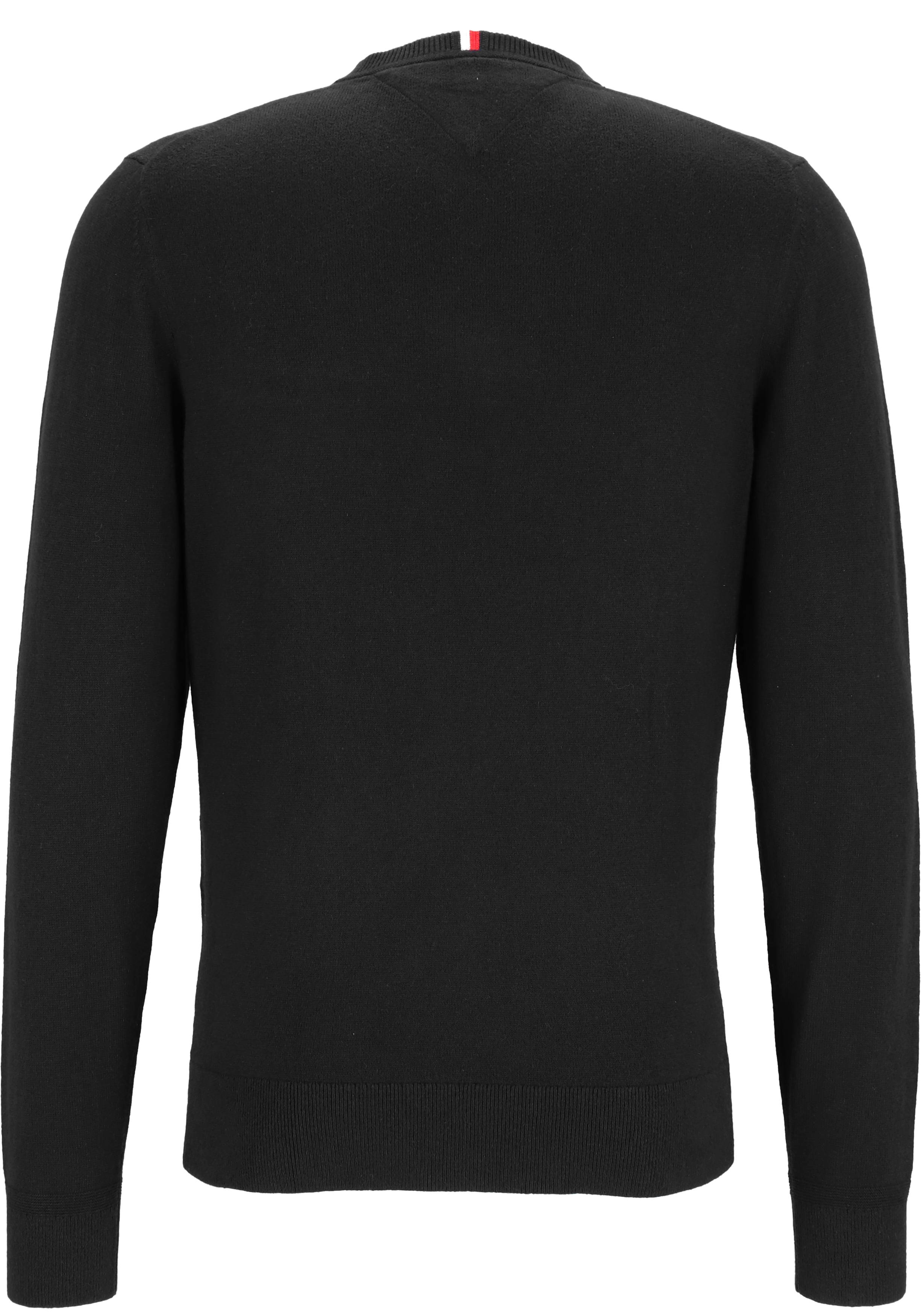 Tommy Hilfiger V-hals trui katoen met kasjmier, Pima Organic Cotton Cashmere, zwart (Black)