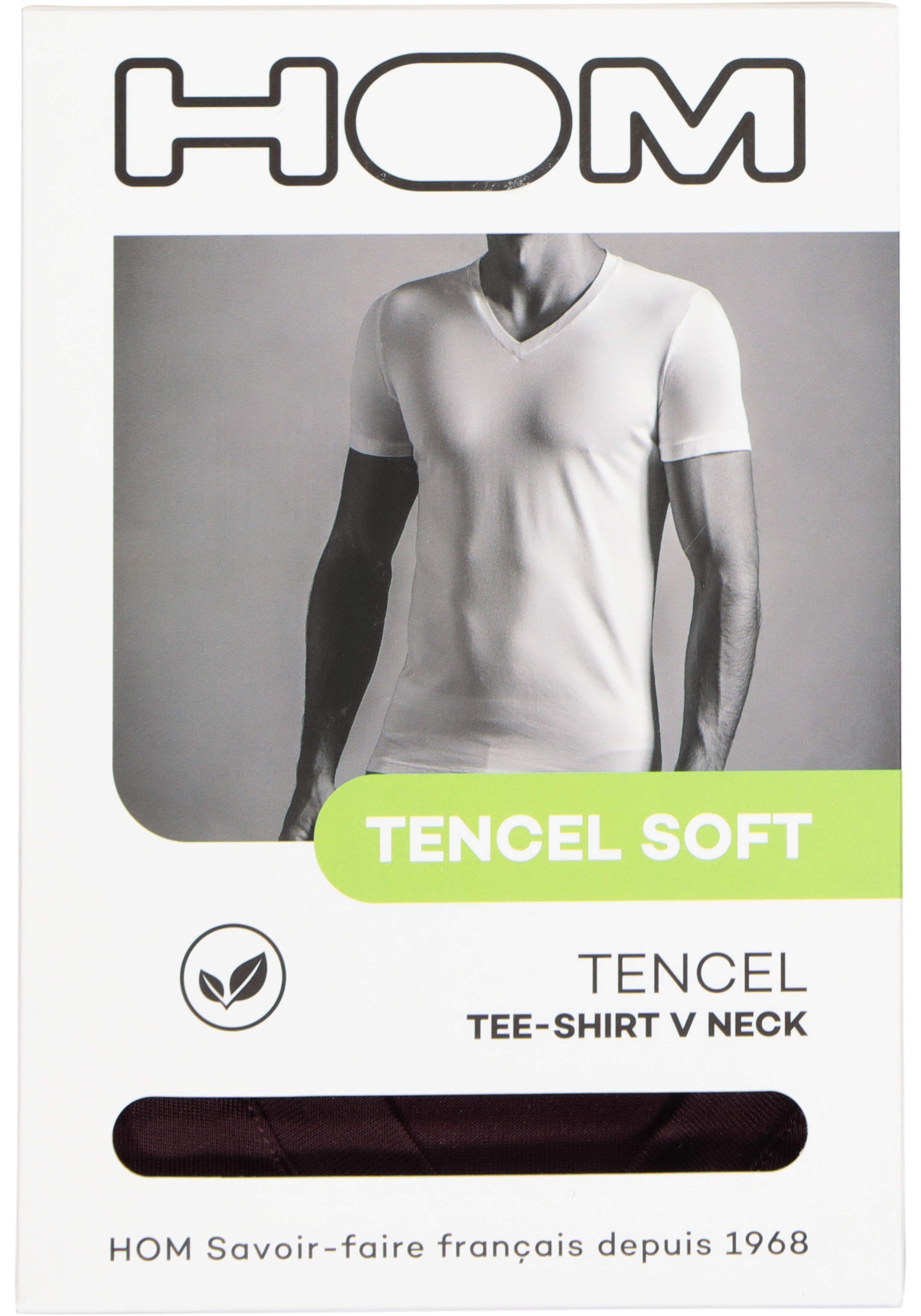 HOM Tencel soft tee-shirt v neck (1-pack), heren T-shirt V-hals, bordeaux