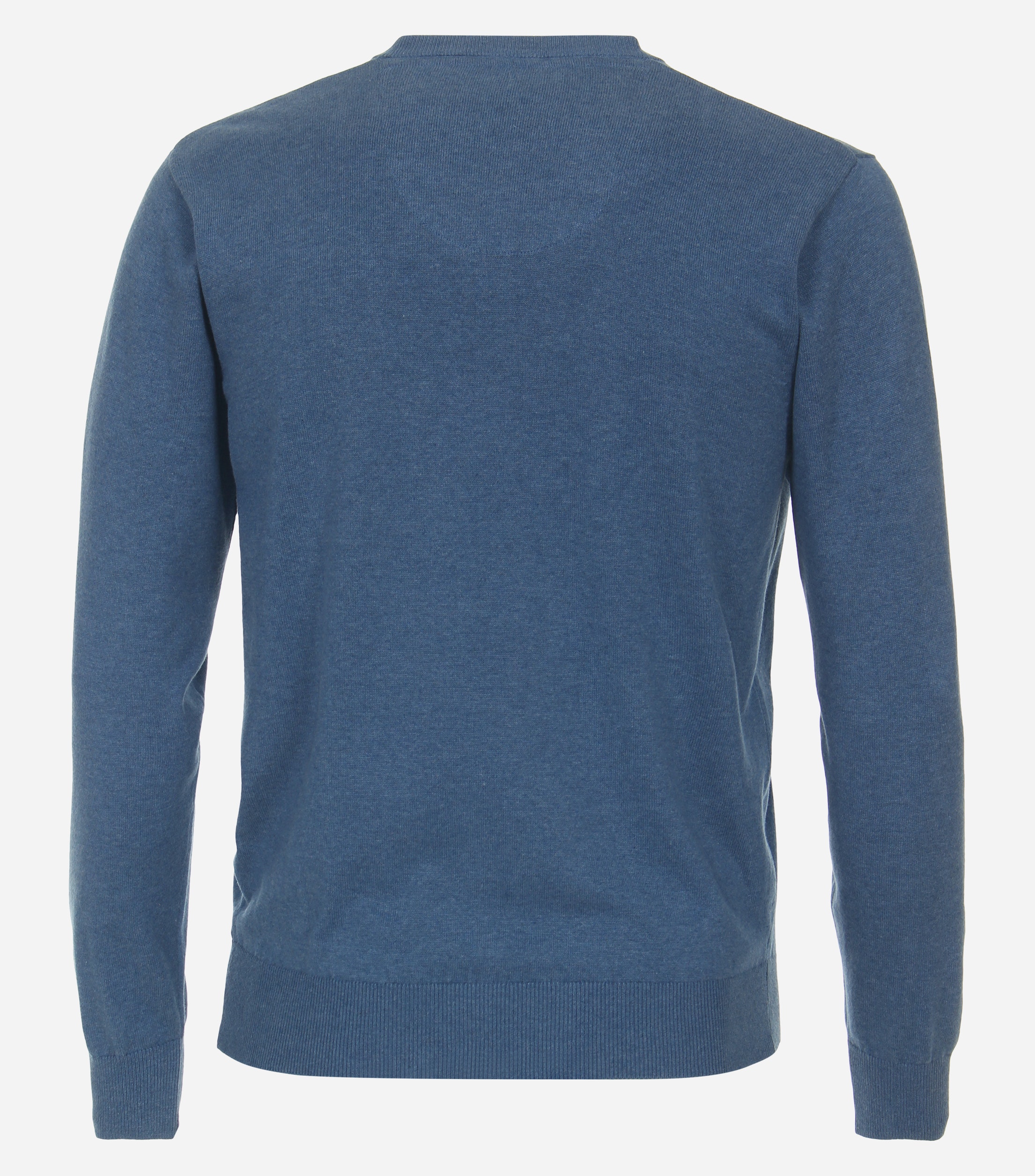 Redmond heren trui katoen, V-hals, blauw (middeldik)